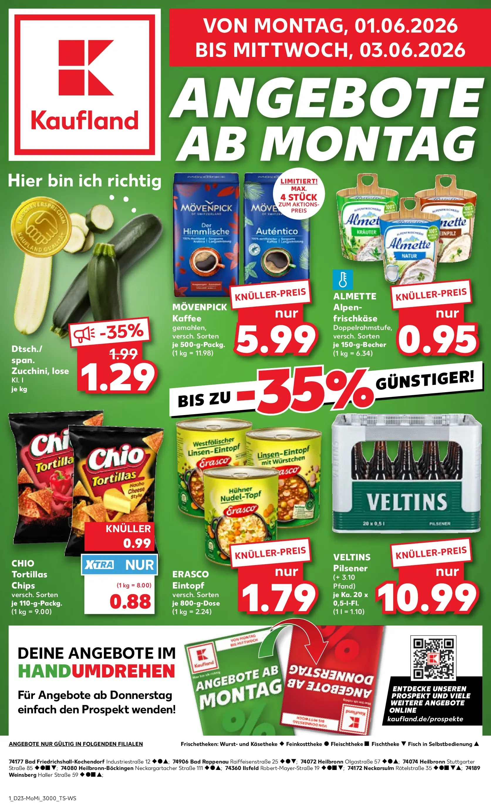 Prospekt Kaufland ab 01.06.2026 » Angebote Online zum Blättern | Seite: 1 | Produkte: Bad, Wurst, Chips, Frischkase