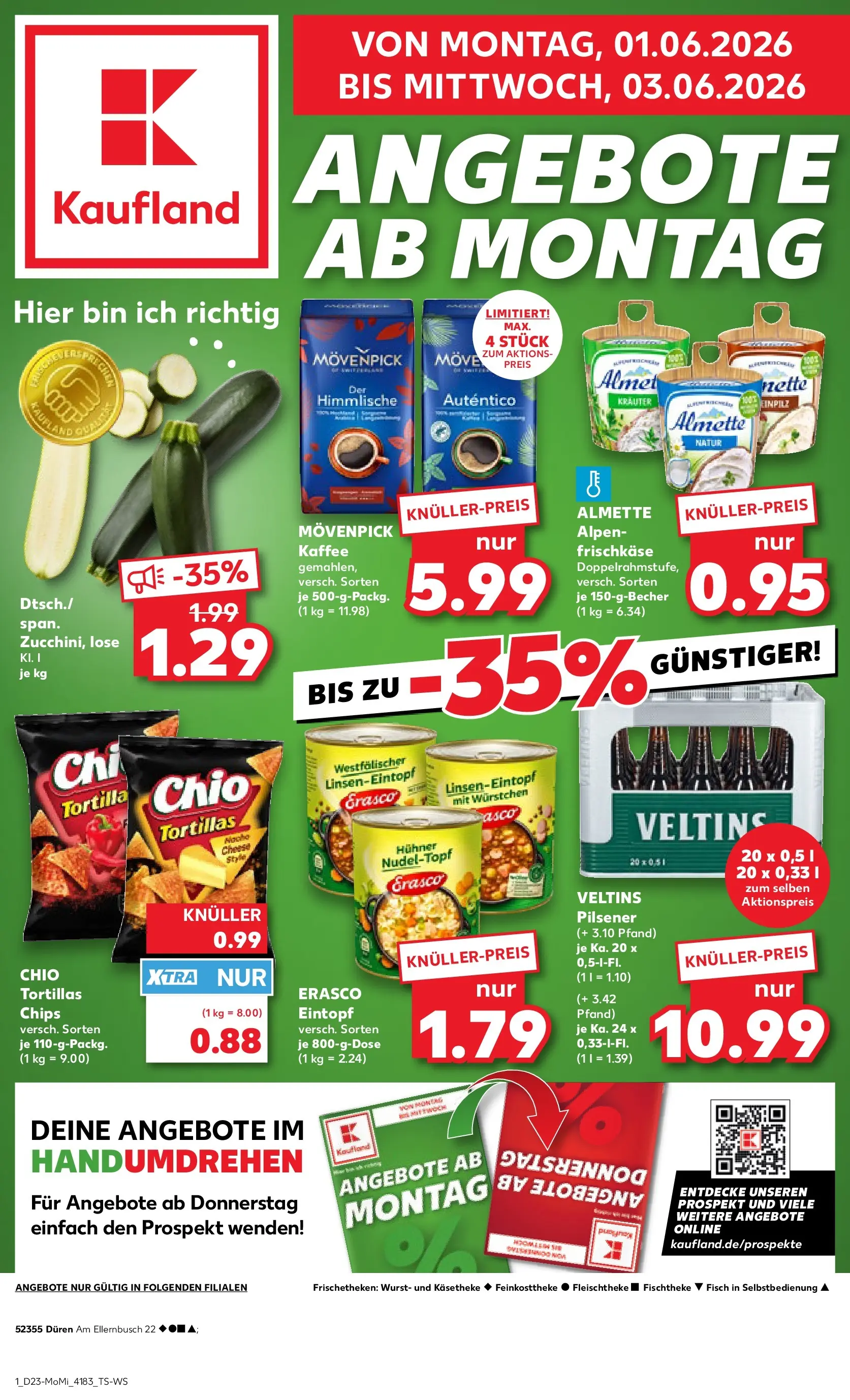 Prospekt Kaufland ab 01.06.2026 » Angebote und Werbung Online | Seite: 1 | Produkte: Almette, Chio tortillas, Erasco, Frischkase Prospekt Kaufland ab 01.06.2026 » Angebote Online zum Blättern | Seite: 1 | Produkte: Almette, Chio tortillas, Erasco, Frischkase