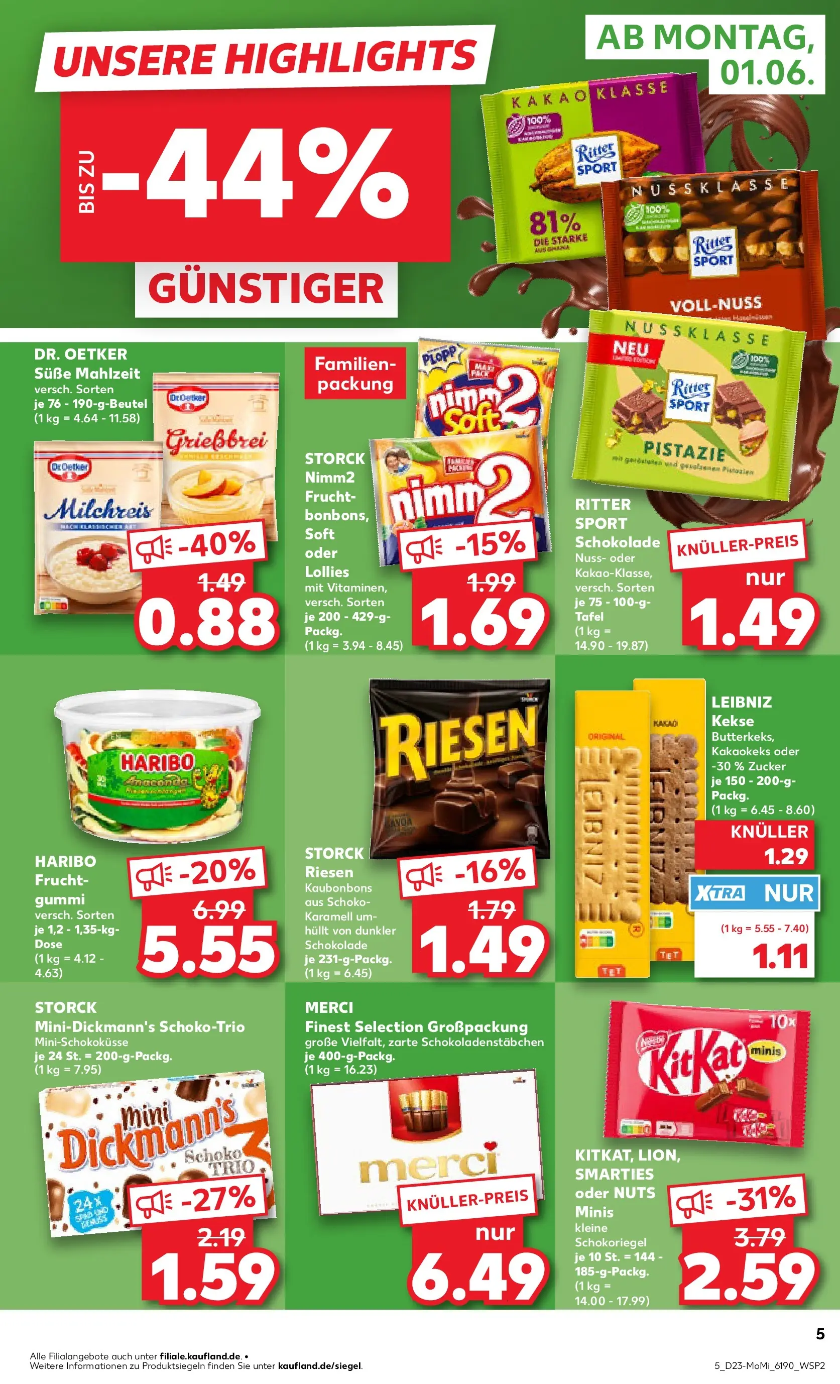 Prospekt Kaufland ab 01.06.2026 » Angebote und Werbung Online | Seite: 5 | Produkte: Haribo, Ritter sport, Smarties, Zucker Prospekt Kaufland ab 01.06.2026 » Angebote Online zum Blättern | Seite: 5 | Produkte: Haribo, Ritter sport, Smarties, Zucker