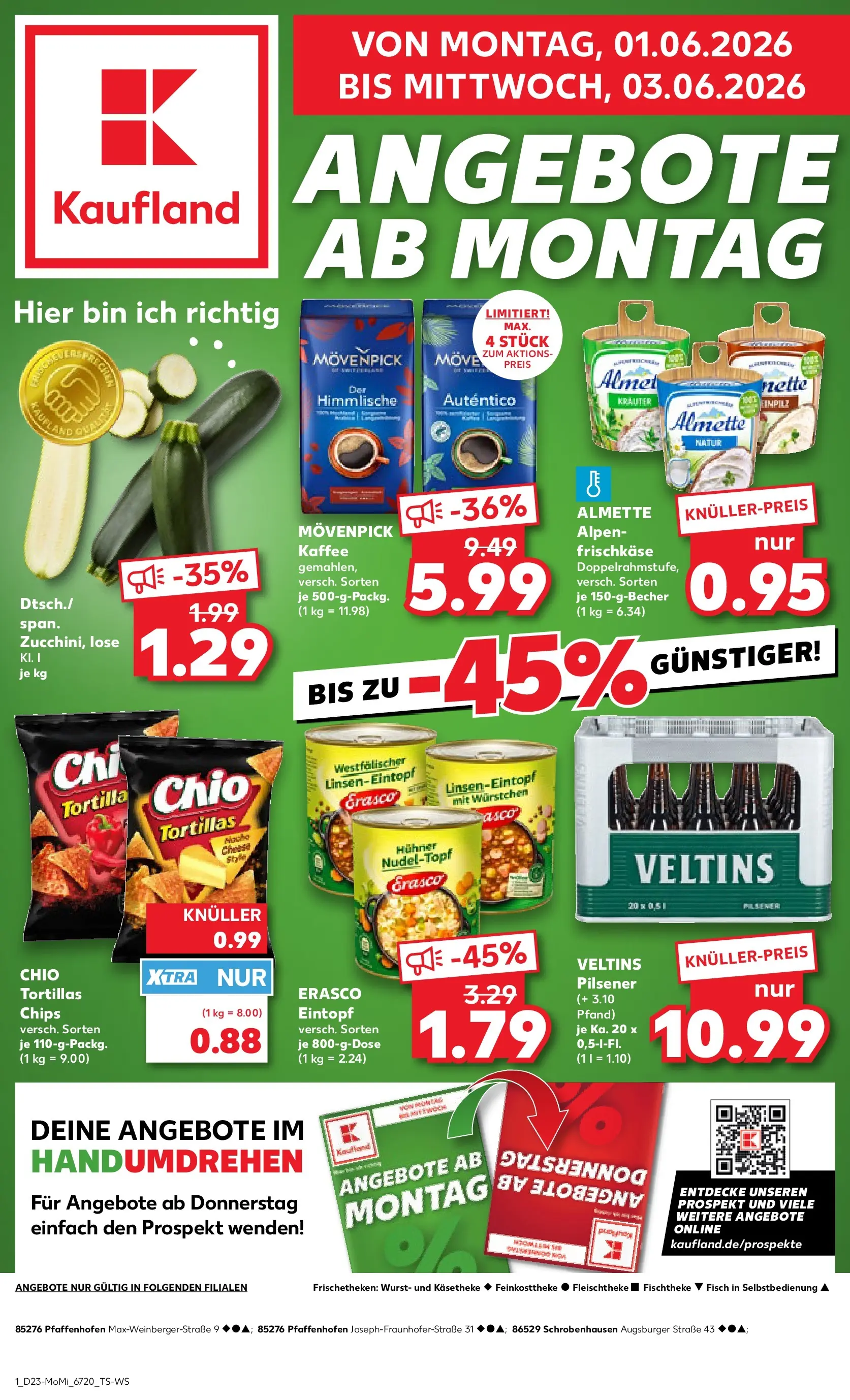 Prospekt Kaufland ab 01.06.2026 » Angebote Online zum Blättern | Seite: 1 | Produkte: Kaffee, Fisch, Veltins, Frischkase