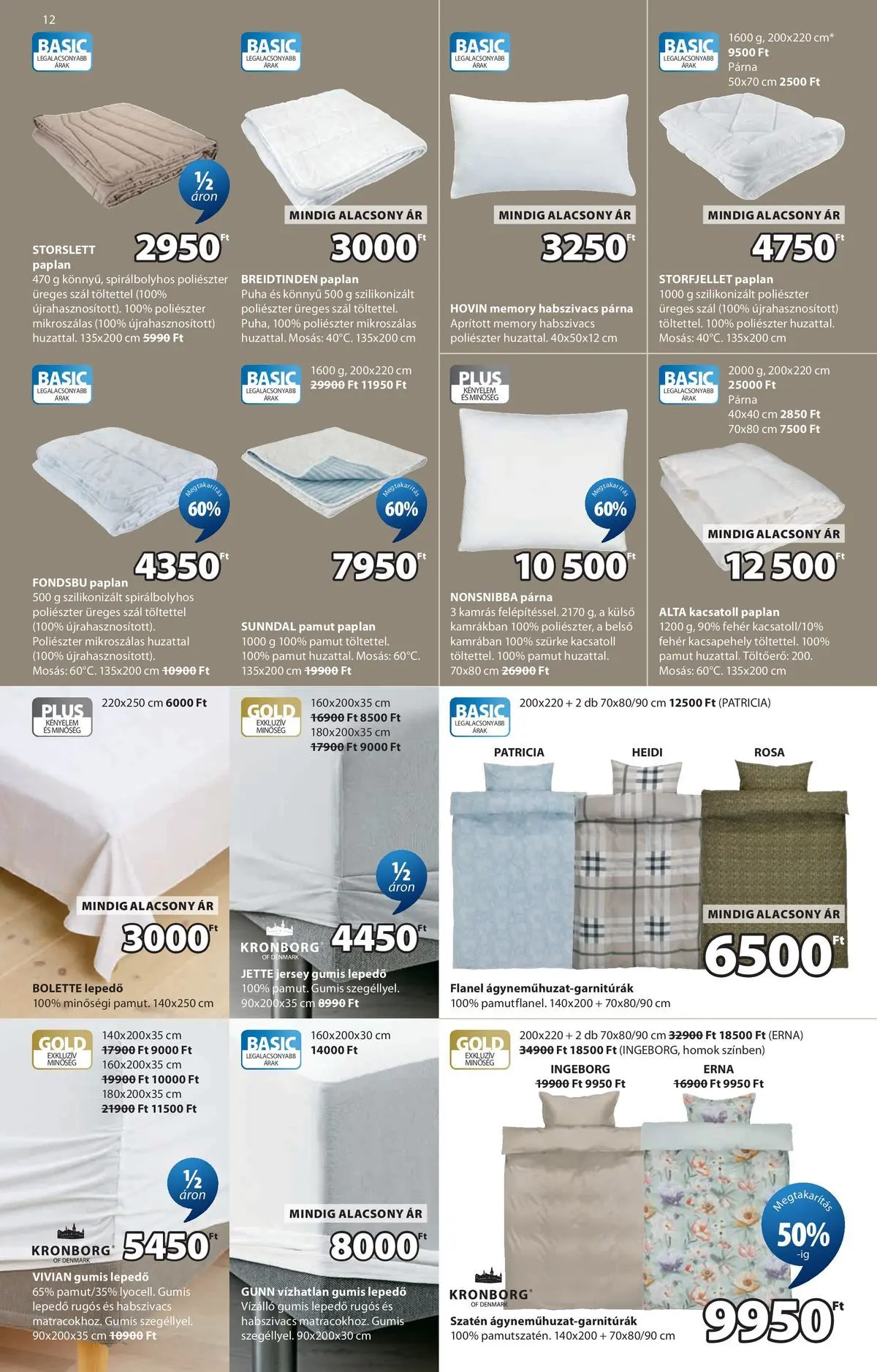 JYSK aktuális akciós újság - 2026.06.10. -tól/töl > akció, lapozható szórólap 🛍️ | Oldal: 13 | Termékek: Gumis lepedő, Paplan, Párna, Lepedő