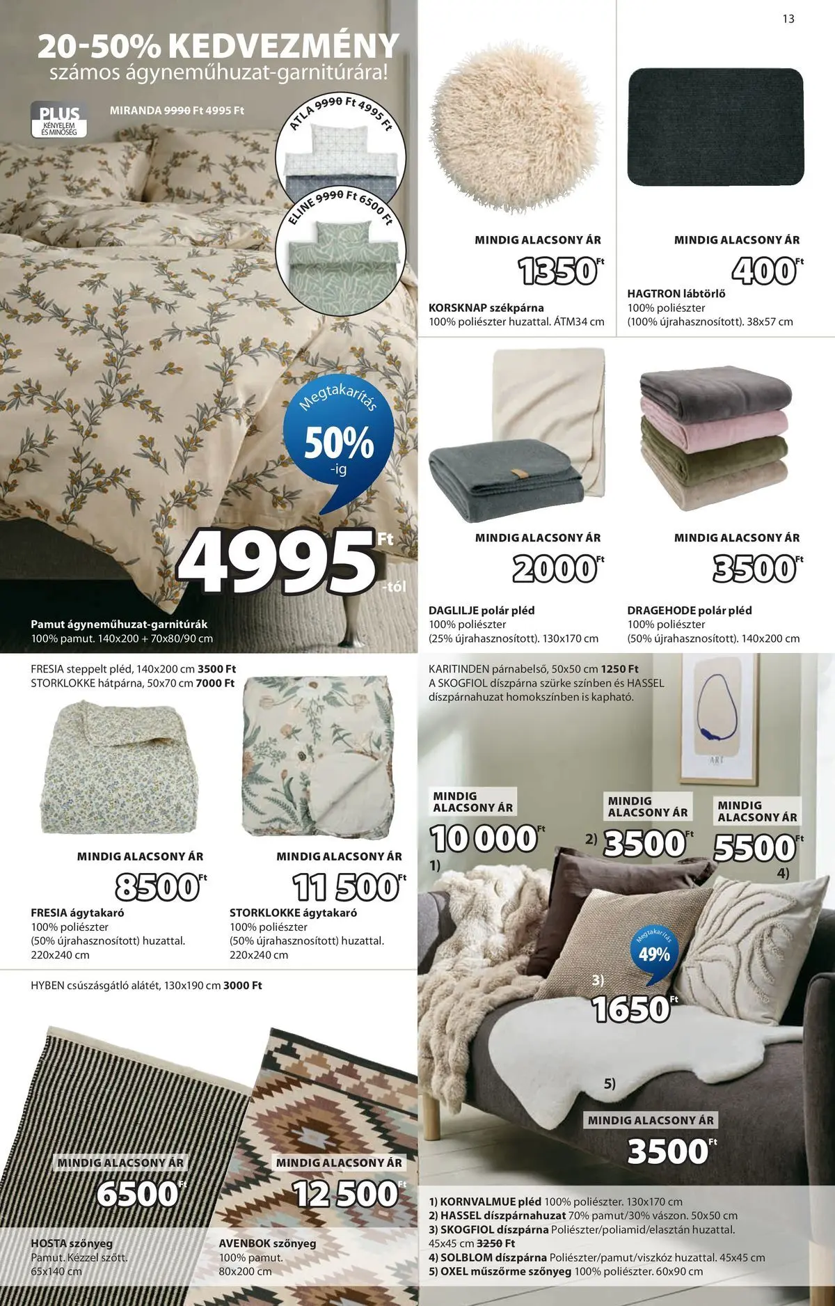 JYSK aktuális akciós újság - 2026.06.10. -tól/töl > akció, lapozható szórólap 🛍️ | Oldal: 14 | Termékek: Lábtörlő, Pléd, Ágytakaró, Díszpárna