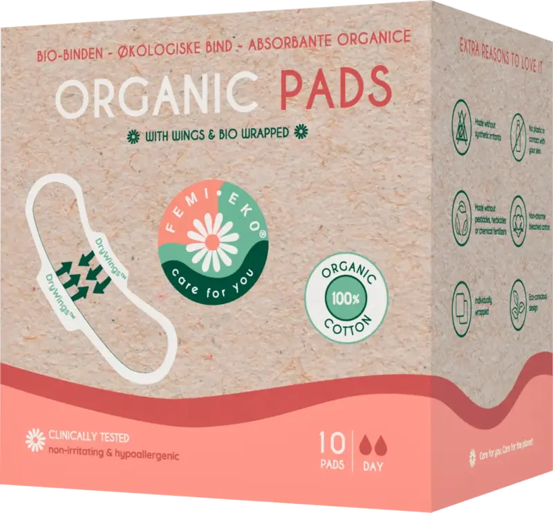 Absorbante cu aripioare din bumbac organic Ultra Day
