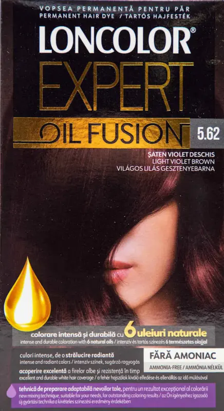 Vopsea de păr fără amoniac Oil Fusion 5.62 șaten violet deschis