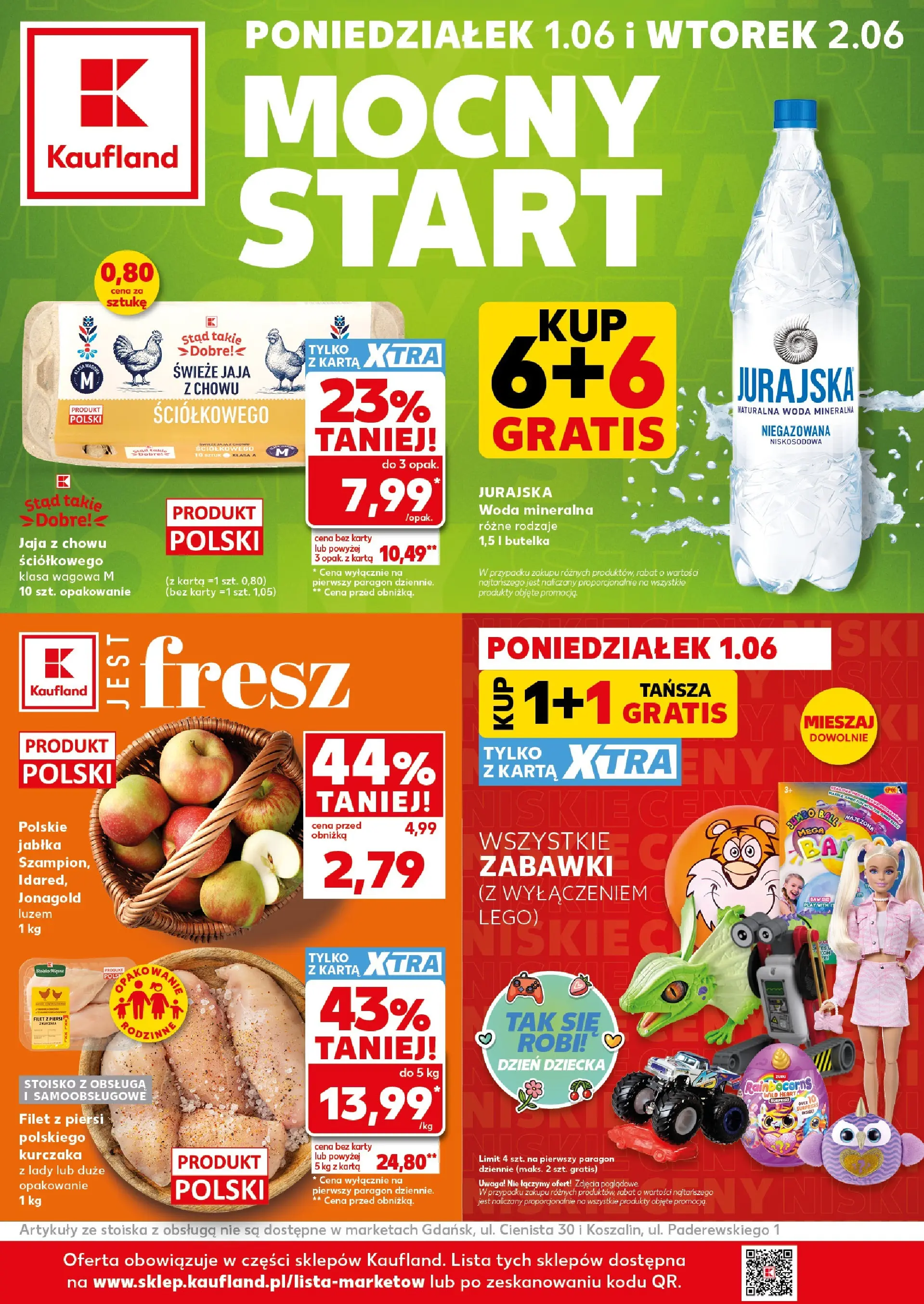 Kaufland - Kaufland Mocny Start ważny do 2.06 od 31.05.2026 - od jutra PDF | Strona: 1 | Produkty: Piersi, Lego, Woda, Jaja