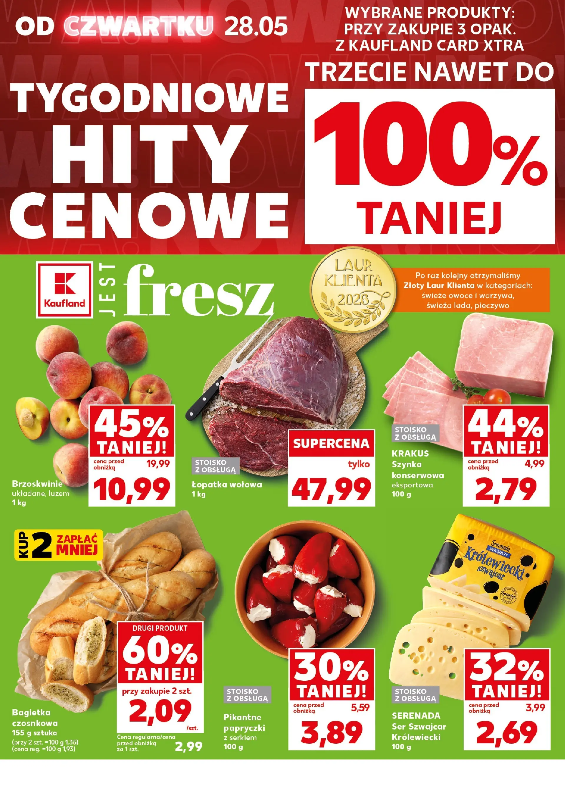 Kaufland - Kaufland Mocny Start ważny do 2.06 od 31.05.2026 - od jutra PDF | Strona: 8 | Produkty: Pieczywo, Ser żółty, Bagietka, Brzoskwinie