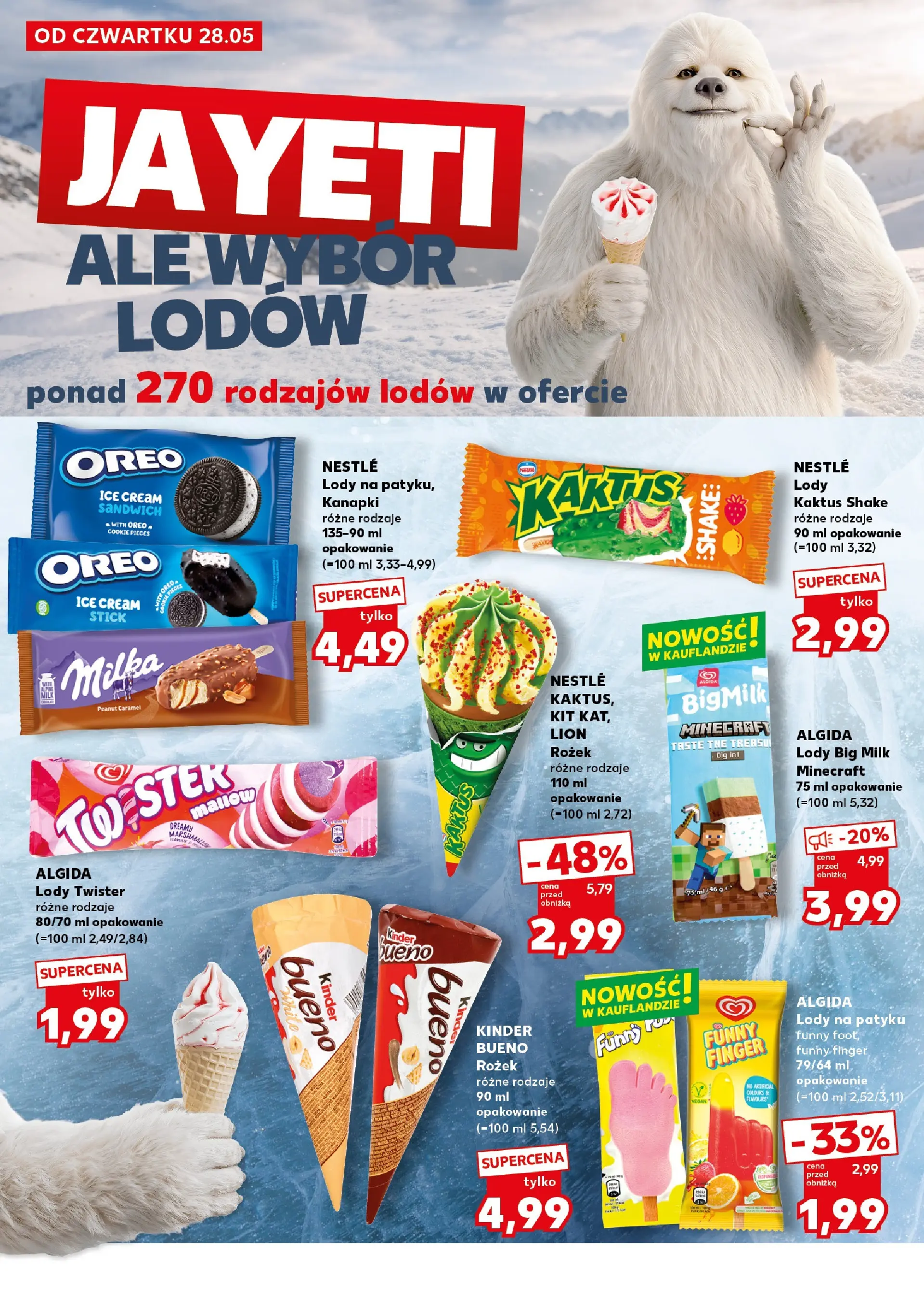 Kaufland gazetka - Super Sobota od 30.05.2026 - od jutra PDF | Strona: 18 | Produkty: Sandwich, Kinder Bueno, Big Milk, Lody