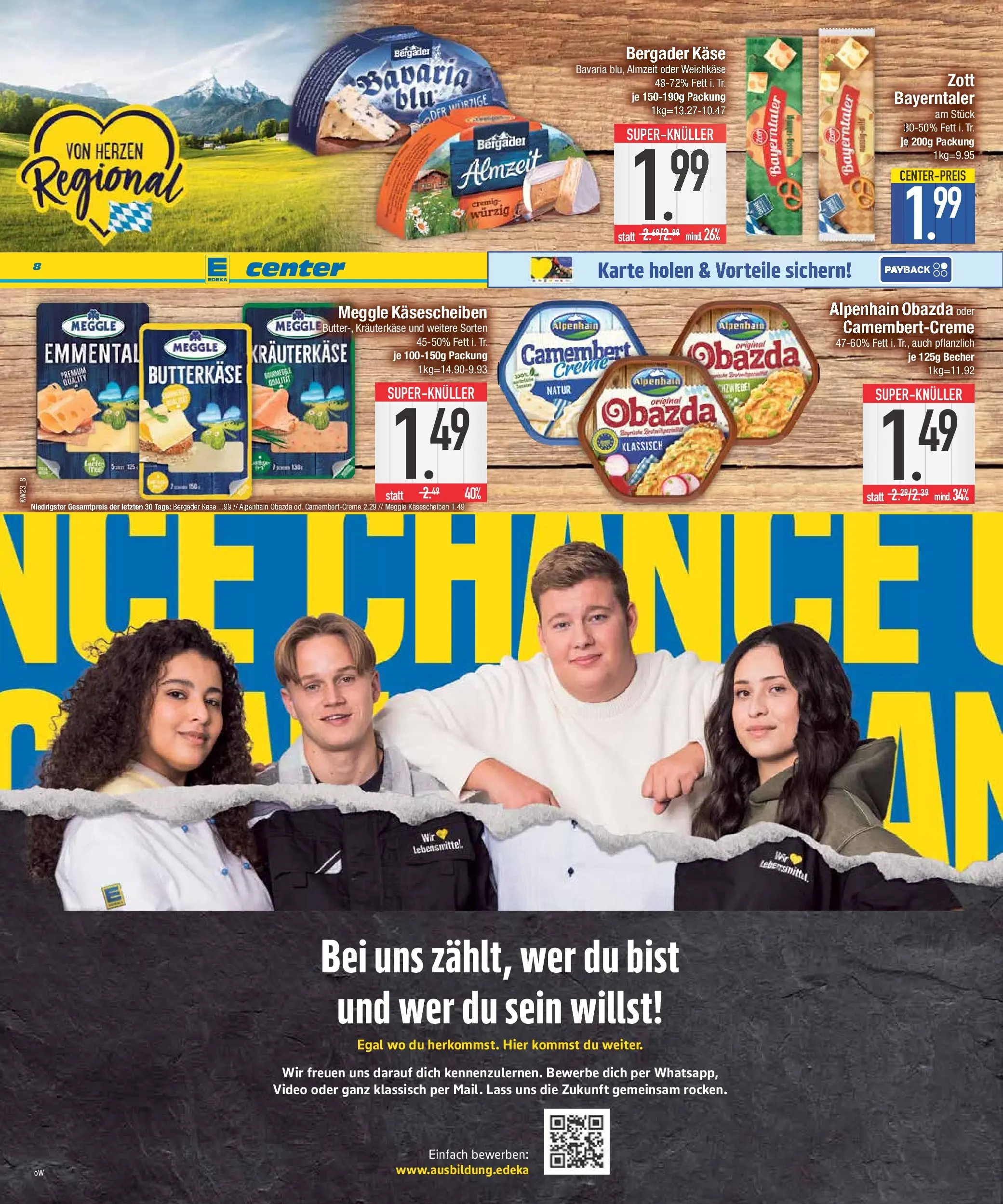 E center Prospekt Neuburg An Der Donau (ab 31.05.2026) zum Blättern | Seite: 8 | Produkte: Käse, Creme, Video