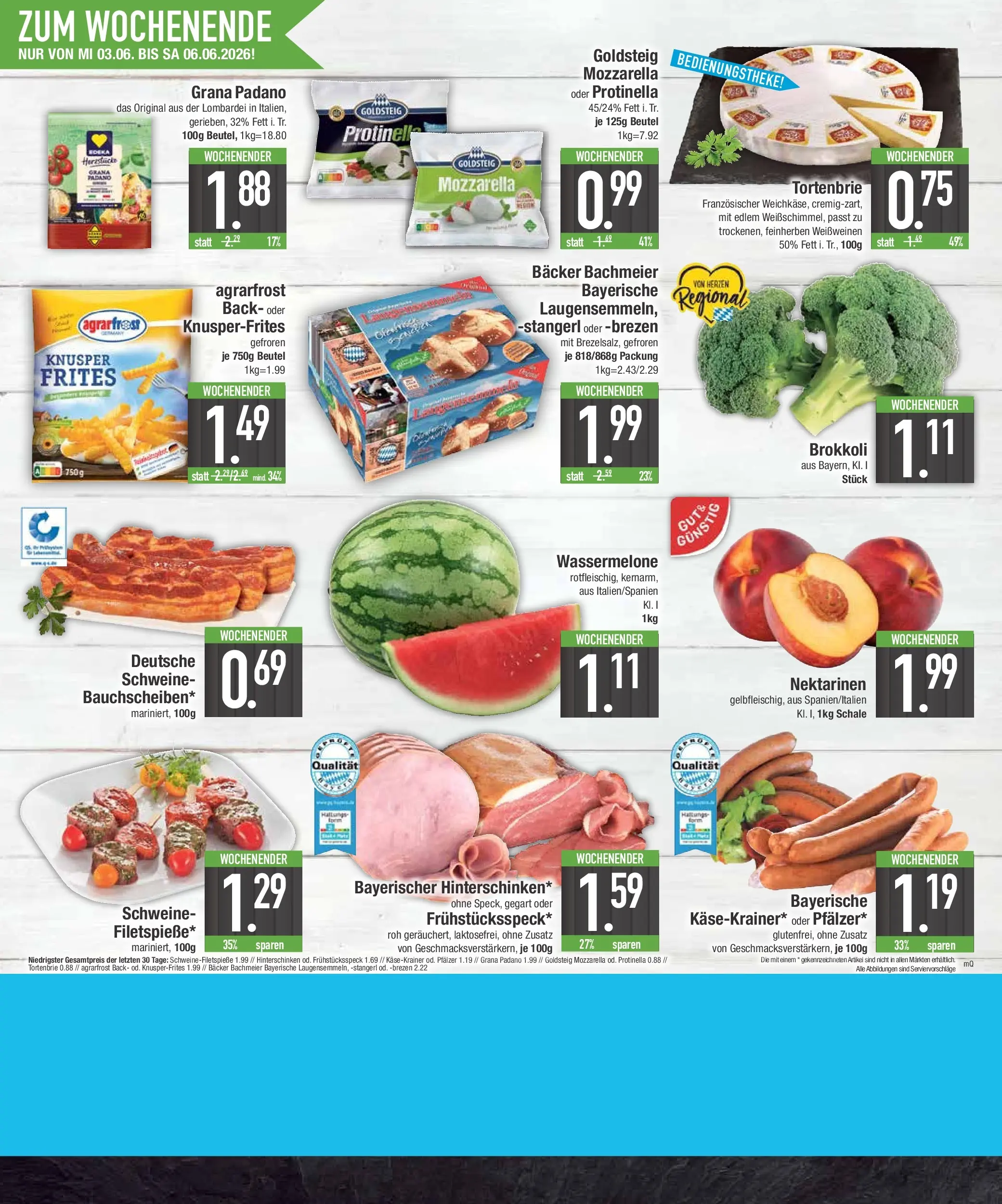 E center Prospekt Neuburg An Der Donau (ab 31.05.2026) zum Blättern | Seite: 20 | Produkte: Nektarinen, Käsekrainer, Brokkoli, Wassermelone