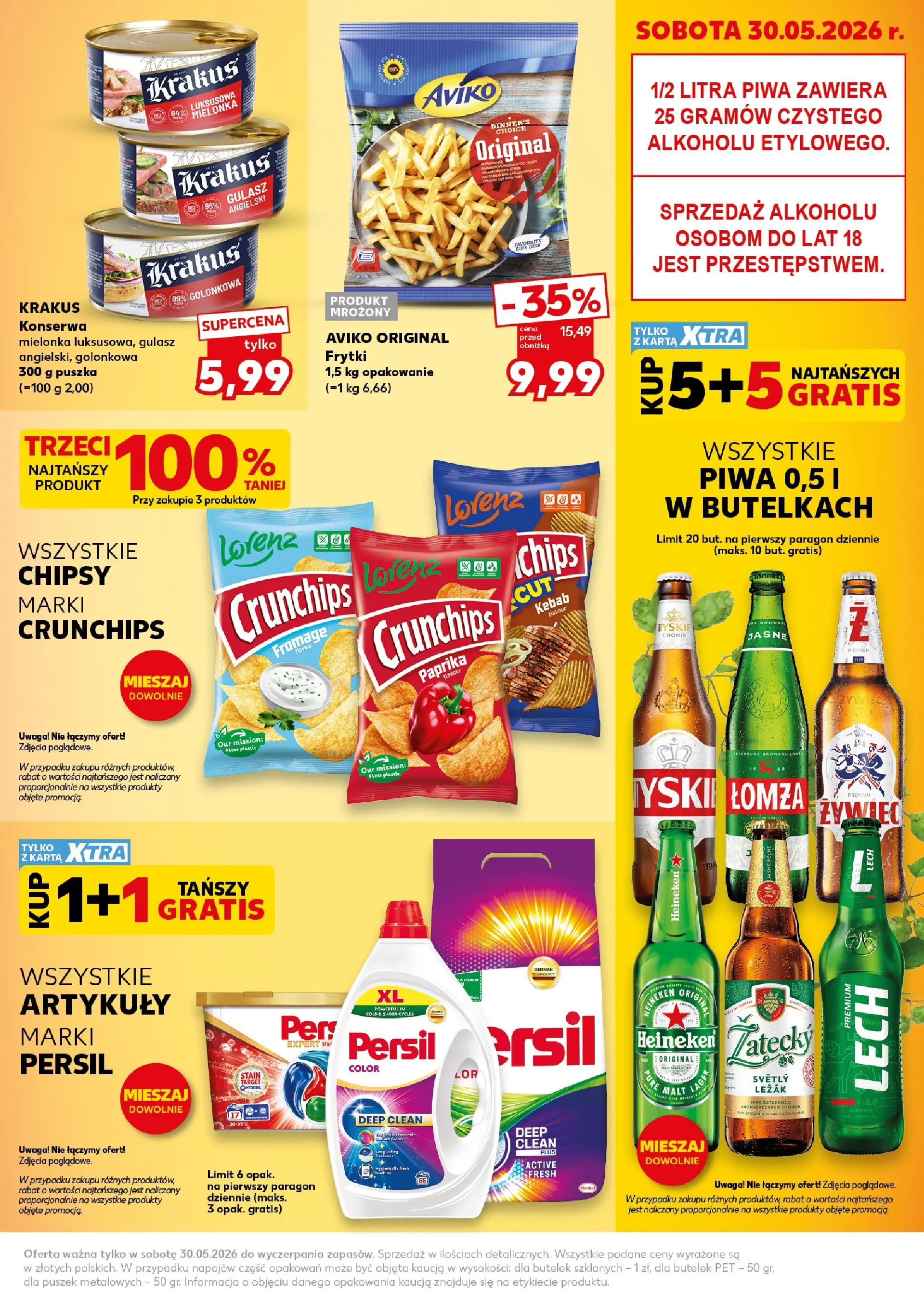 Kaufland gazetka - Super Sobota od 30.05.2026 - od jutra PDF | Strona: 3 | Produkty: Karta, Chipsy, Leżak, Tyskie