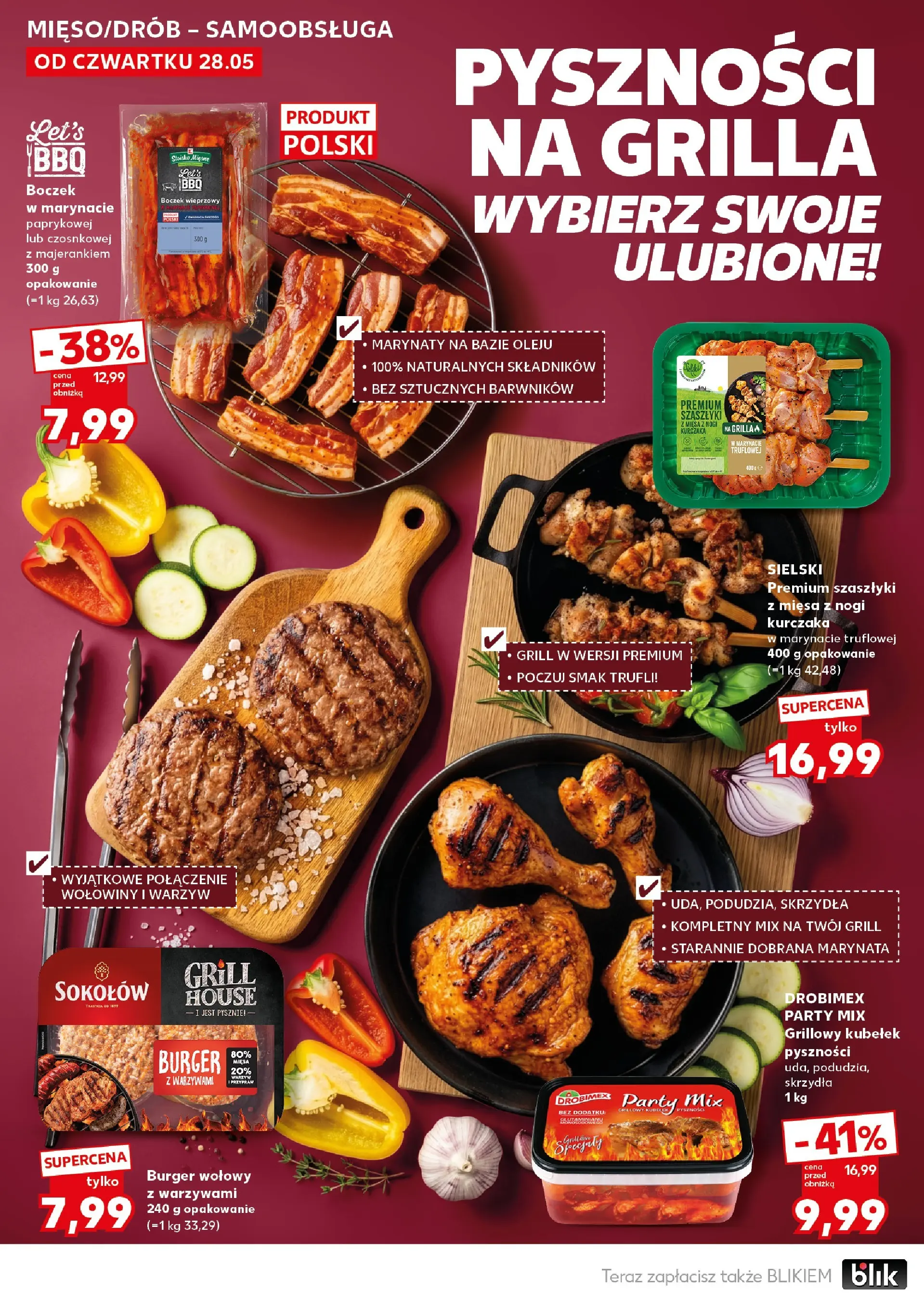 Kaufland gazetka - Super Sobota od 30.05.2026 - od jutra PDF | Strona: 14 | Produkty: Burger wołowy, Boczek wieprzowy, Grill, Boczek