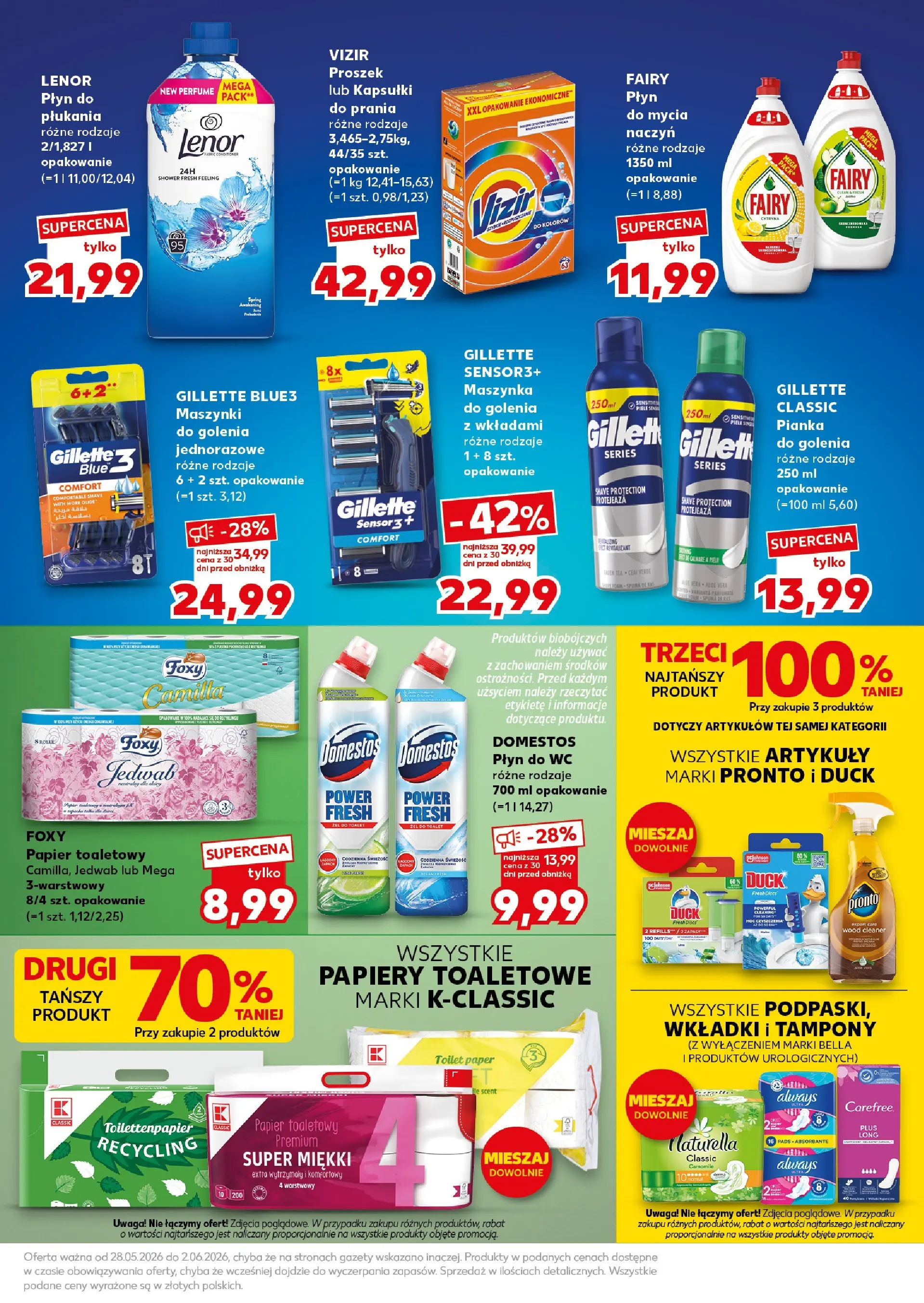 Kaufland gazetka - Super Sobota od 30.05.2026 - od jutra PDF | Strona: 23 | Produkty: Lenor proszek, Papier toaletowy, Tampony, Fairy