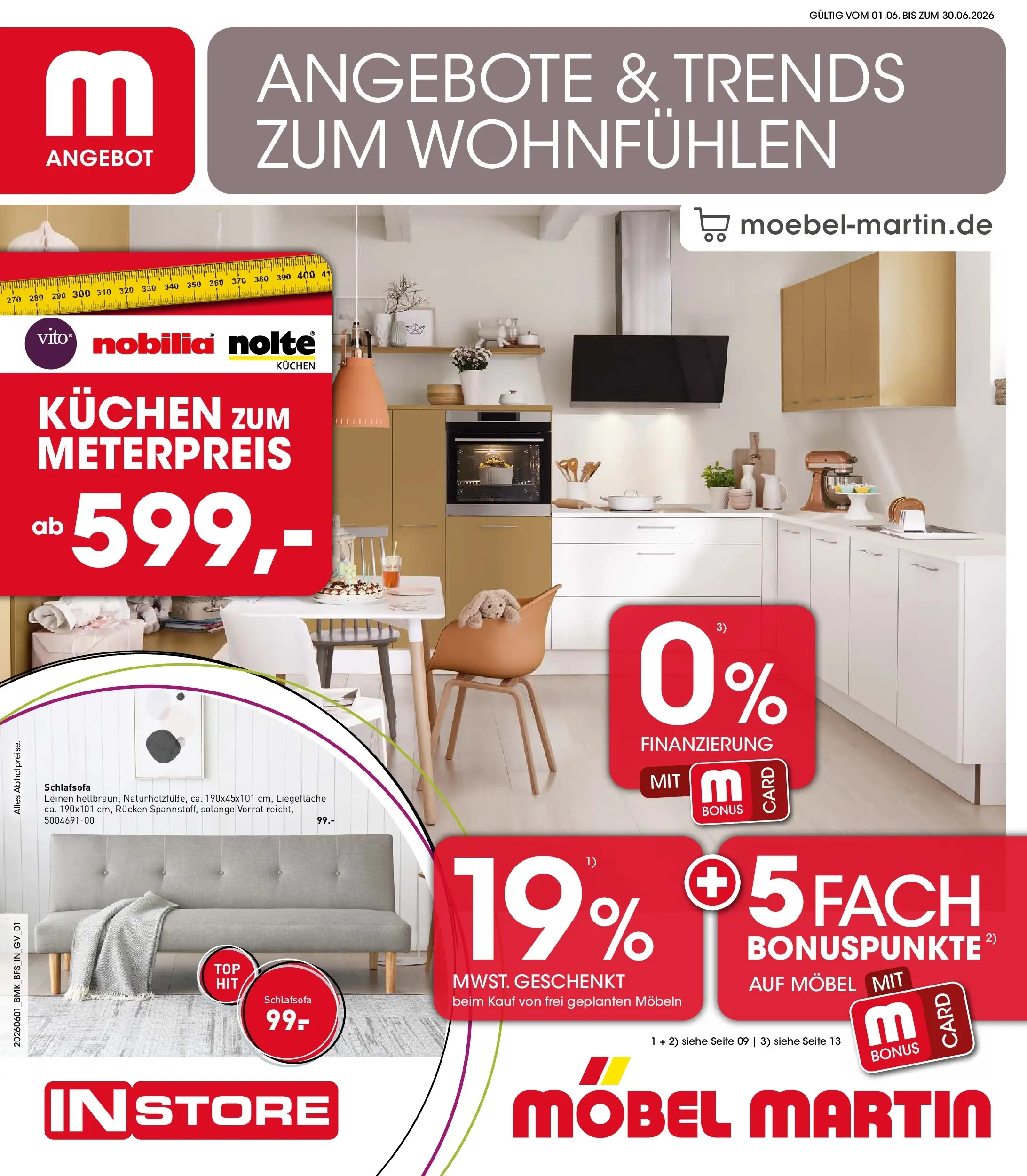 Möbel Martin Angebote und Trends zum Wohlfühlen (ab 01.06.2026) zum Blättern | Seite: 1 | Produkte: Schlafsofa, Kuchen
