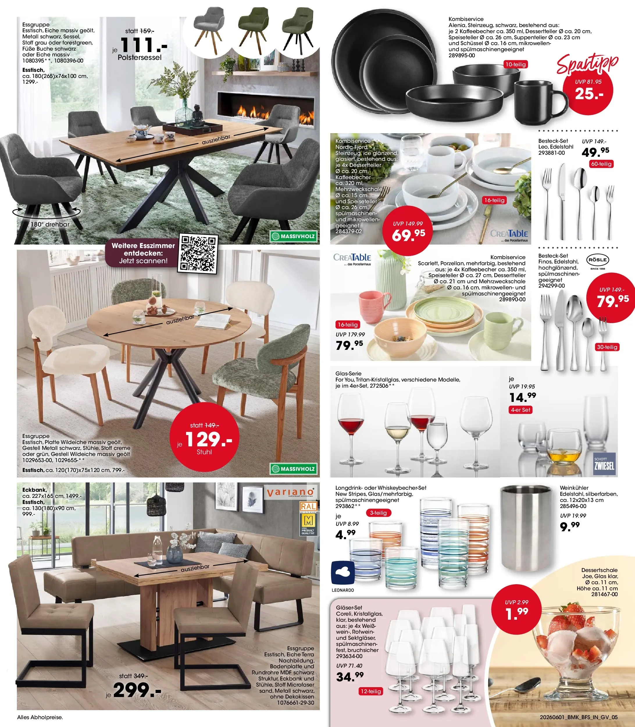 Möbel Martin Angebote und Trends zum Wohlfühlen (ab 01.06.2026) zum Blättern | Seite: 5 | Produkte: Eckbank, Essgruppe, Stuhl, Creme