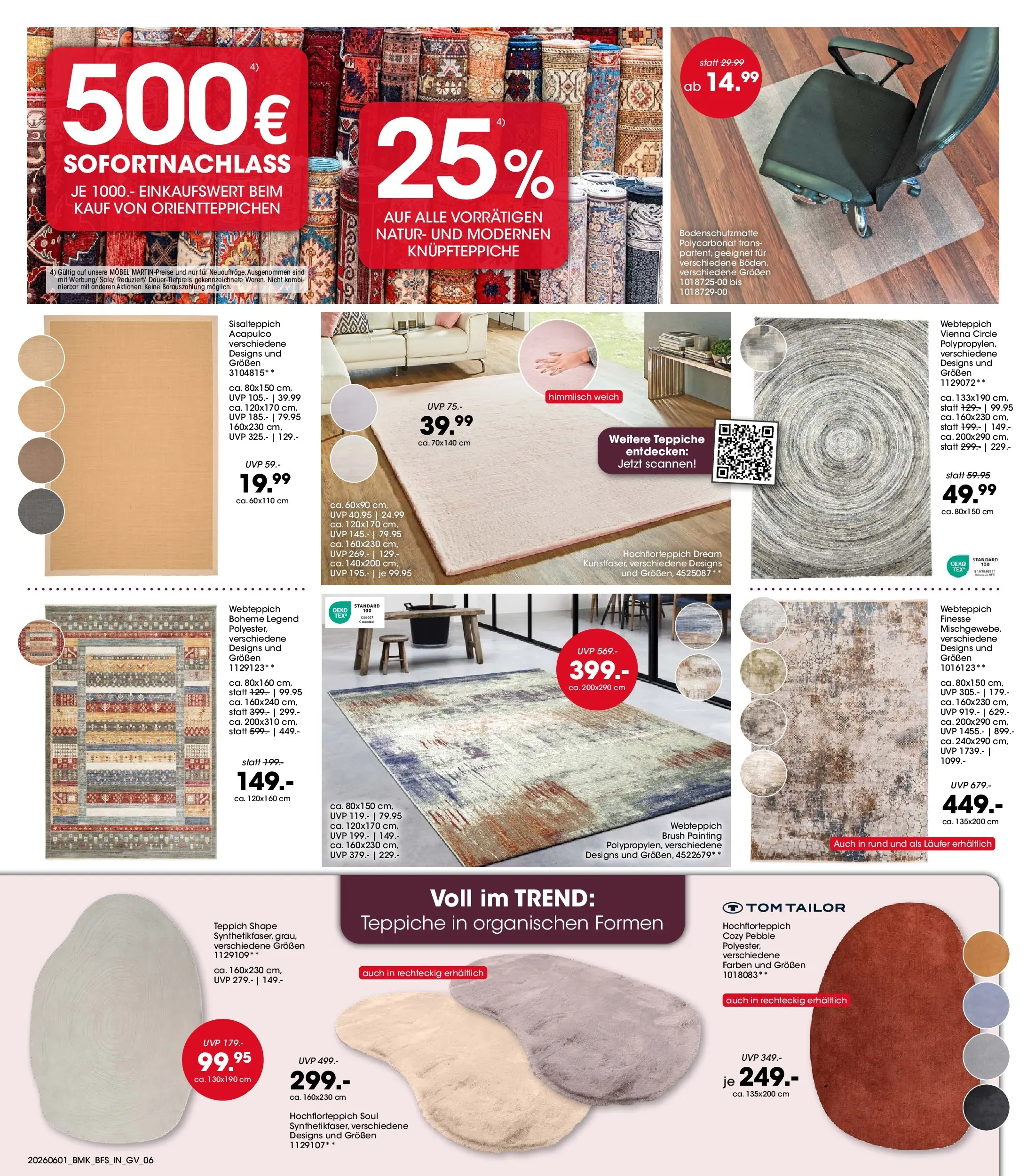 Möbel Martin Angebote und Trends zum Wohlfühlen (ab 01.06.2026) zum Blättern | Seite: 6 | Produkte: Teppich
