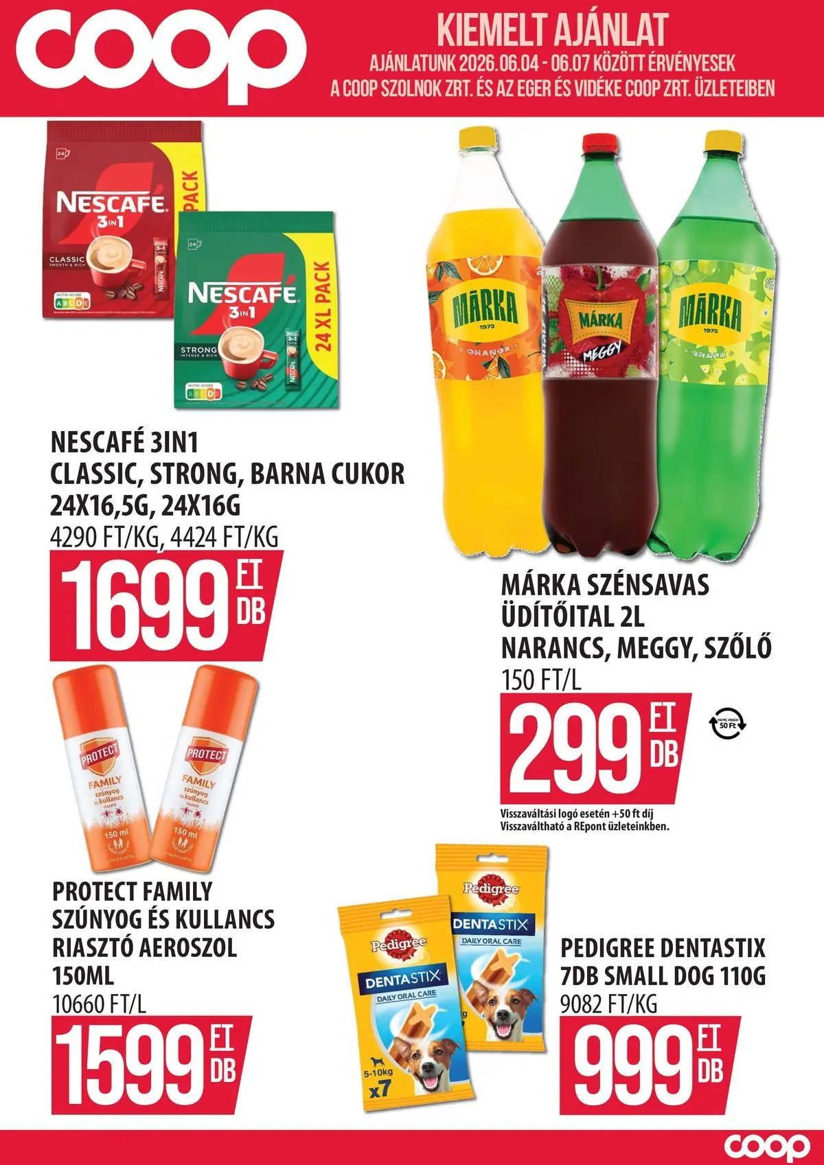COOP Szolnok akciós újság Debrecen - 2026.06.04. -tól/töl > akció, lapozható szórólap 🛍️ | Oldal: 1 | Termékek: Szőlő, Nescafé, Egér, Riasztó