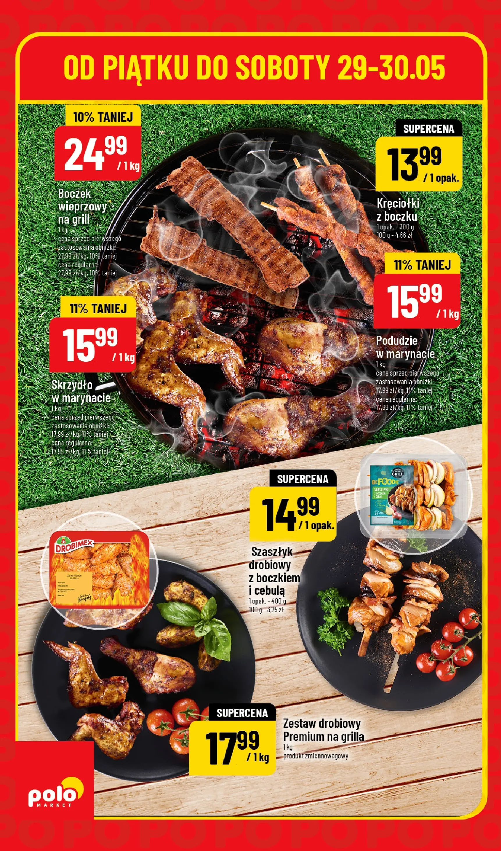 Nowa POLOmarket gazetka od jutra 29.05.2026 | Strona: 4 | Produkty: Boczek wieprzowy, Grill, Boczek