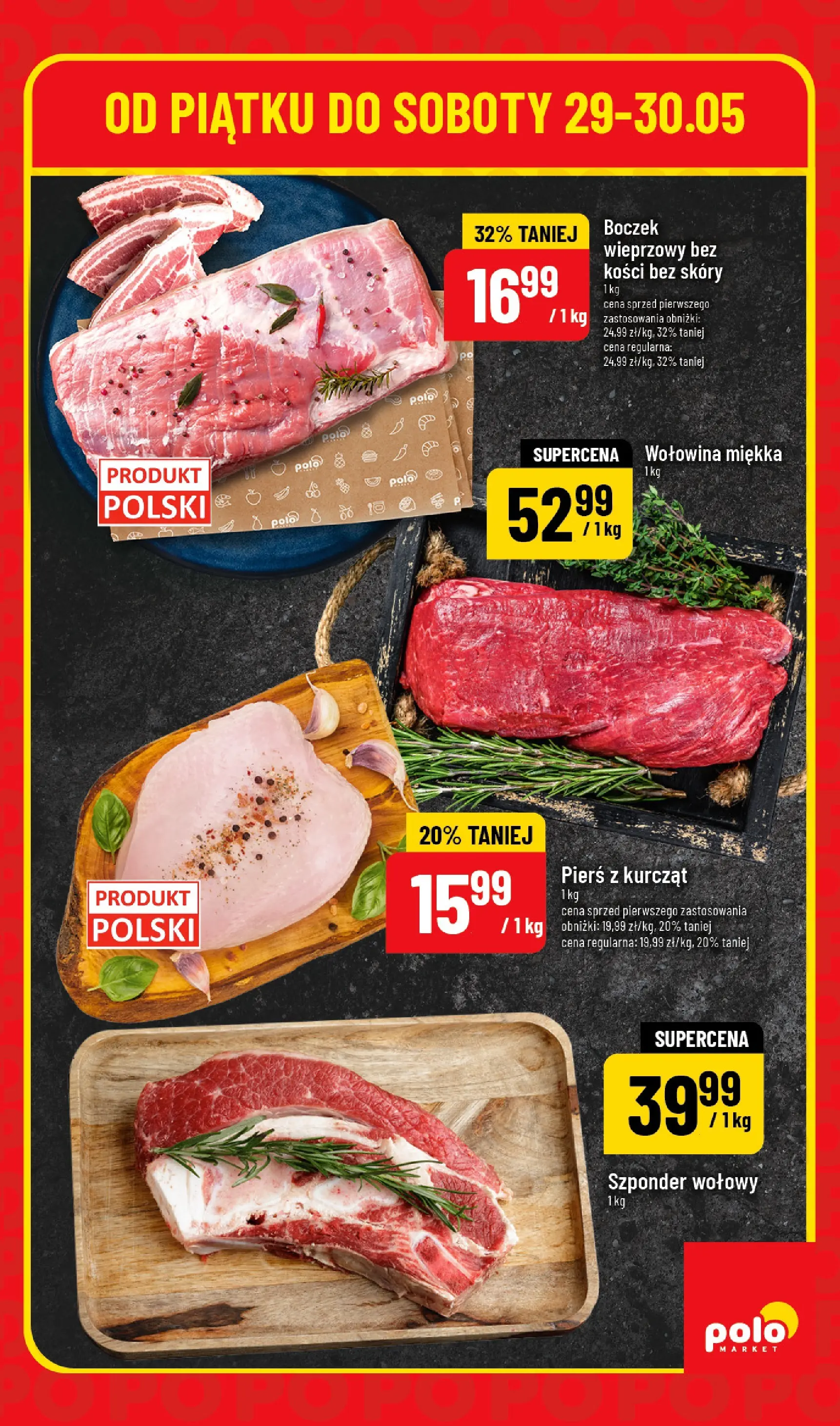 Nowa POLOmarket gazetka od jutra 29.05.2026 | Strona: 5 | Produkty: Boczek wieprzowy, Boczek, Wołowina