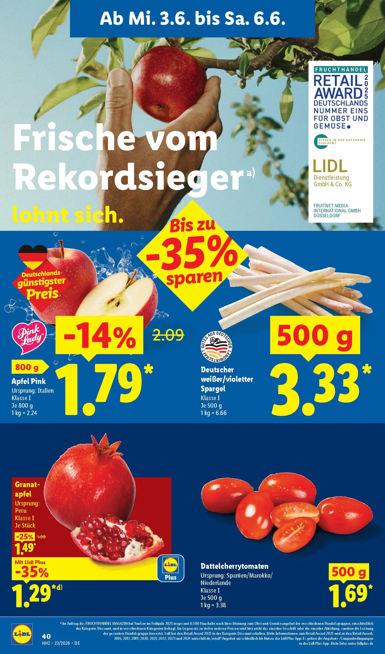 Lidl Prospekt Hagen (ab 31.05.2026) zum Blättern » Angebote | Seite: 66 | Produkte: Äpfel, Spargel, Obst