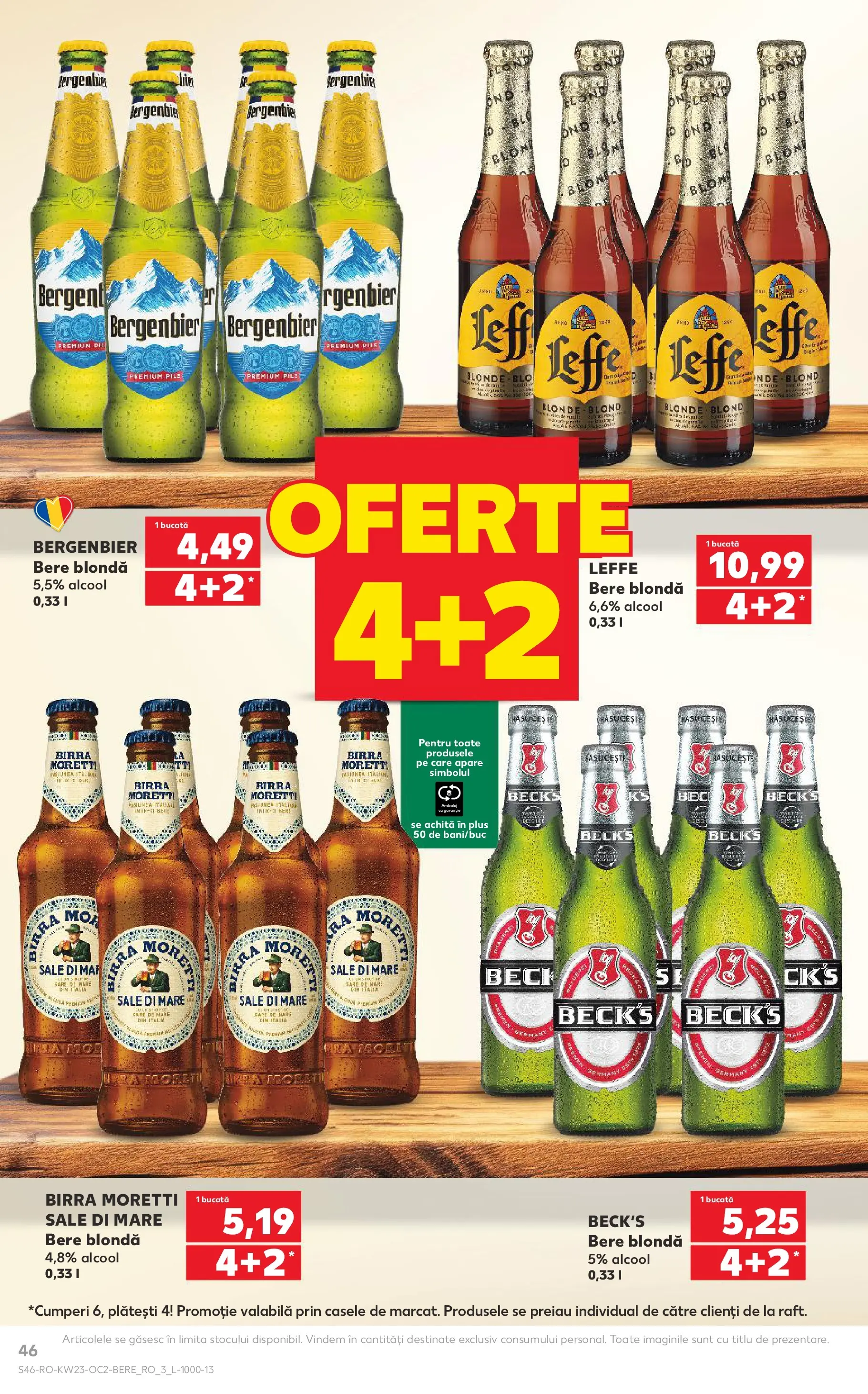 Kaufland Slatina 03.06.2026 - Revista si Oferta | Pagină: 46 | Produse: Bere, Plastik Kulübe, Sare