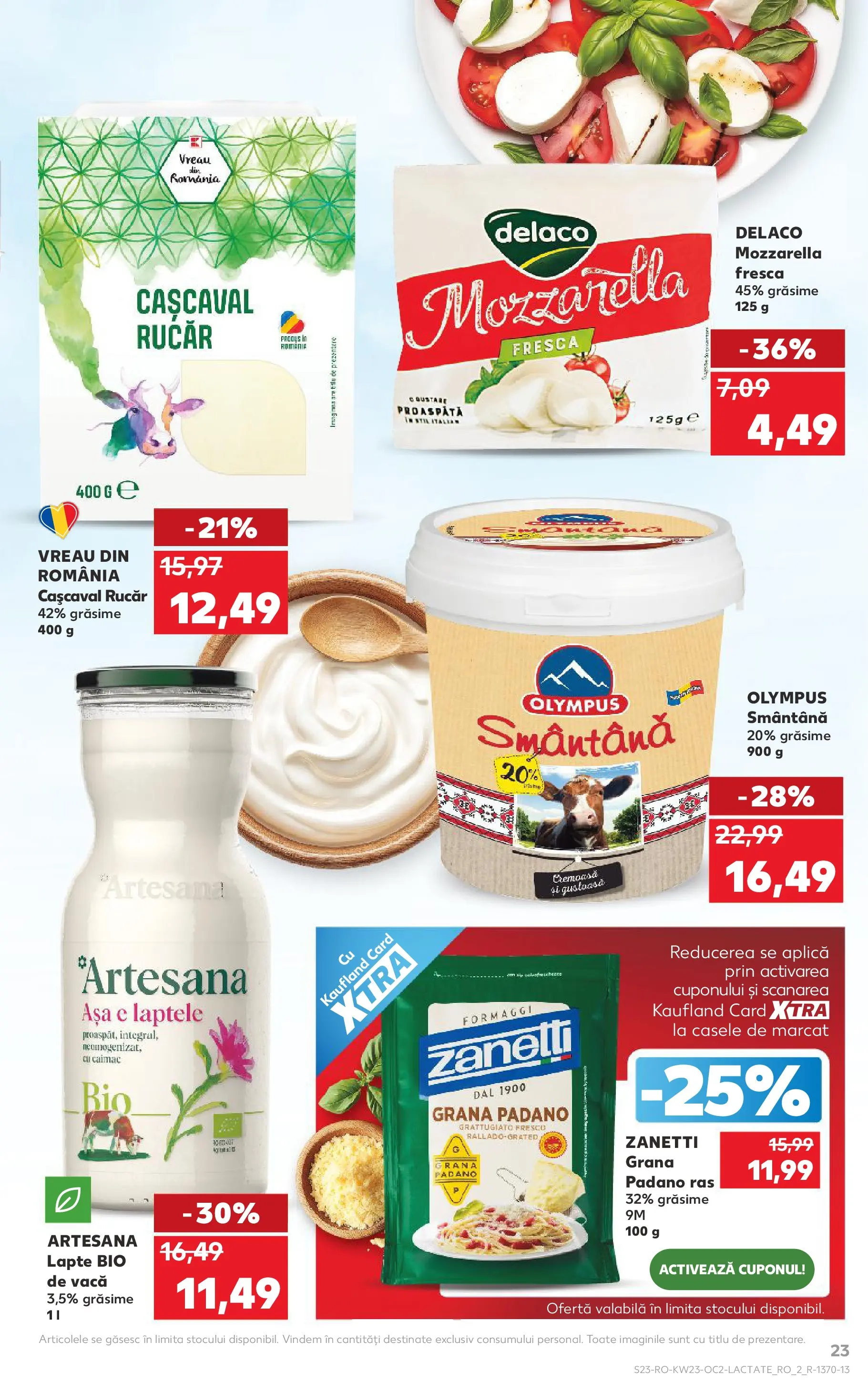 Kaufland Slatina 03.06.2026 - Revista si Oferta | Pagină: 23 | Produse: Light Kedi Konservesi, Cașcaval, Lapte, Smântână