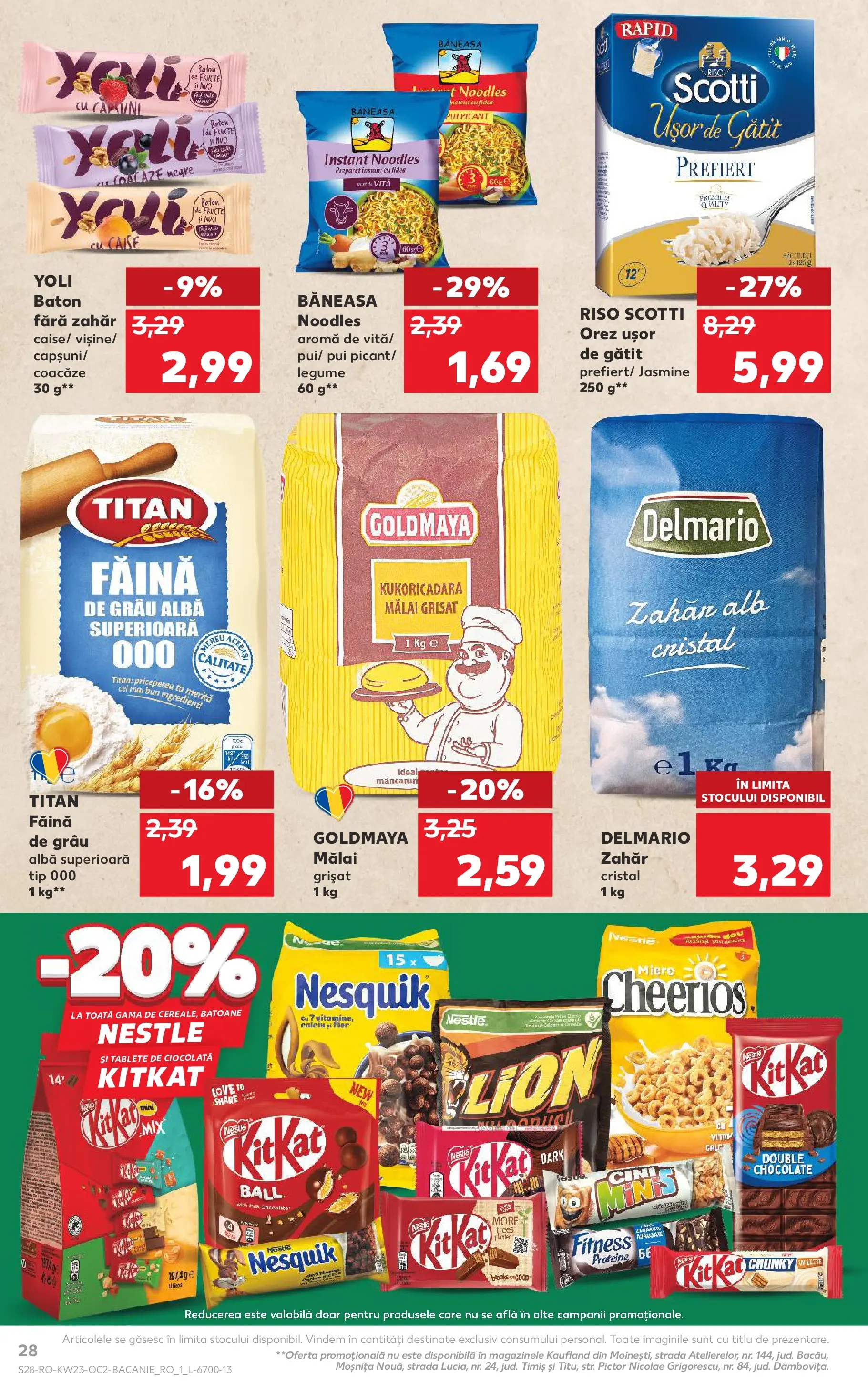 Kaufland Slatina 03.06.2026 - Revista si Oferta | Pagină: 28 | Produse: Hacıyatmaz Kedi Oyuncağı, Ciocolată, Cereale, Zahăr