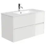 M&ouml;belix Waschtischkombi Limes Wei&szlig; Hg B: 101 cm