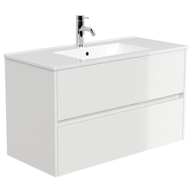 Waschtischkombi Limes Wei&szlig; Hg B: 101 cm