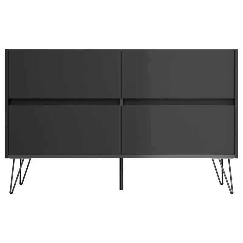 Sideboard Posseik Industrial Graphit/Eichefarben B: 119 cm