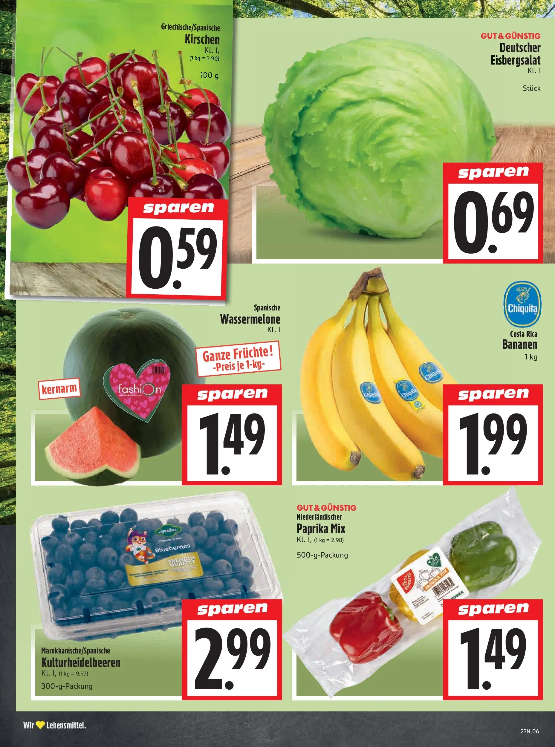 Angebote - Edeka Hahner: Wochenangebote (ab 31.05.2026) zum Blättern | Seite: 8 | Produkte: Bananen, Kirschen, Paprika, Wassermelone