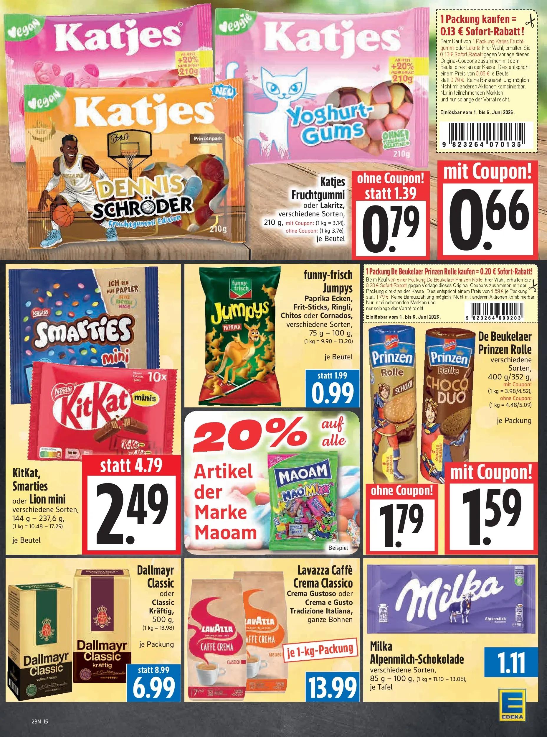 Angebote - Edeka Hahner: Wochenangebote (ab 31.05.2026) zum Blättern | Seite: 17 | Produkte: Smarties, Katjes, Dallmayr, Paprika