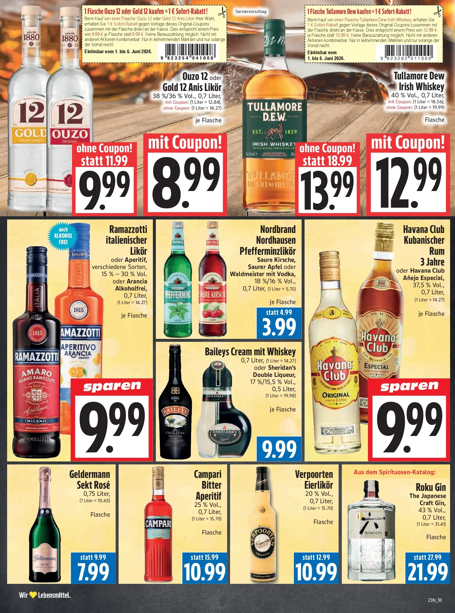 Angebote - Edeka Hahner: Wochenangebote (ab 31.05.2026) zum Blättern | Seite: 20 | Produkte: Ouzo 12, Ouzo, Likör, Whiskey