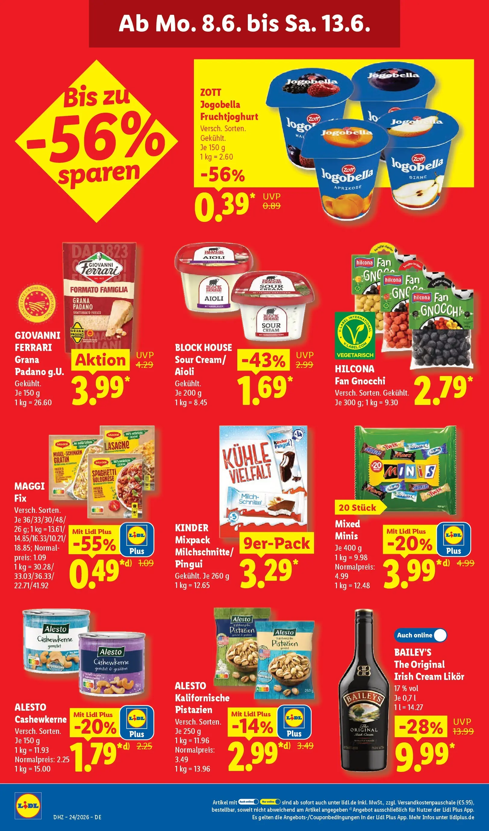 Lidl Prospekt Weikersheim (ab 07.06.2026) » Angebote online | Seite: 18 | Produkte: Fruchtjoghurt, Pistazien, Snickers, Baileys Lidl Prospekt Weikersheim (ab 07.06.2026) zum Blättern » Angebote | Seite: 18 | Produkte: Fruchtjoghurt, Pistazien, Snickers, Baileys