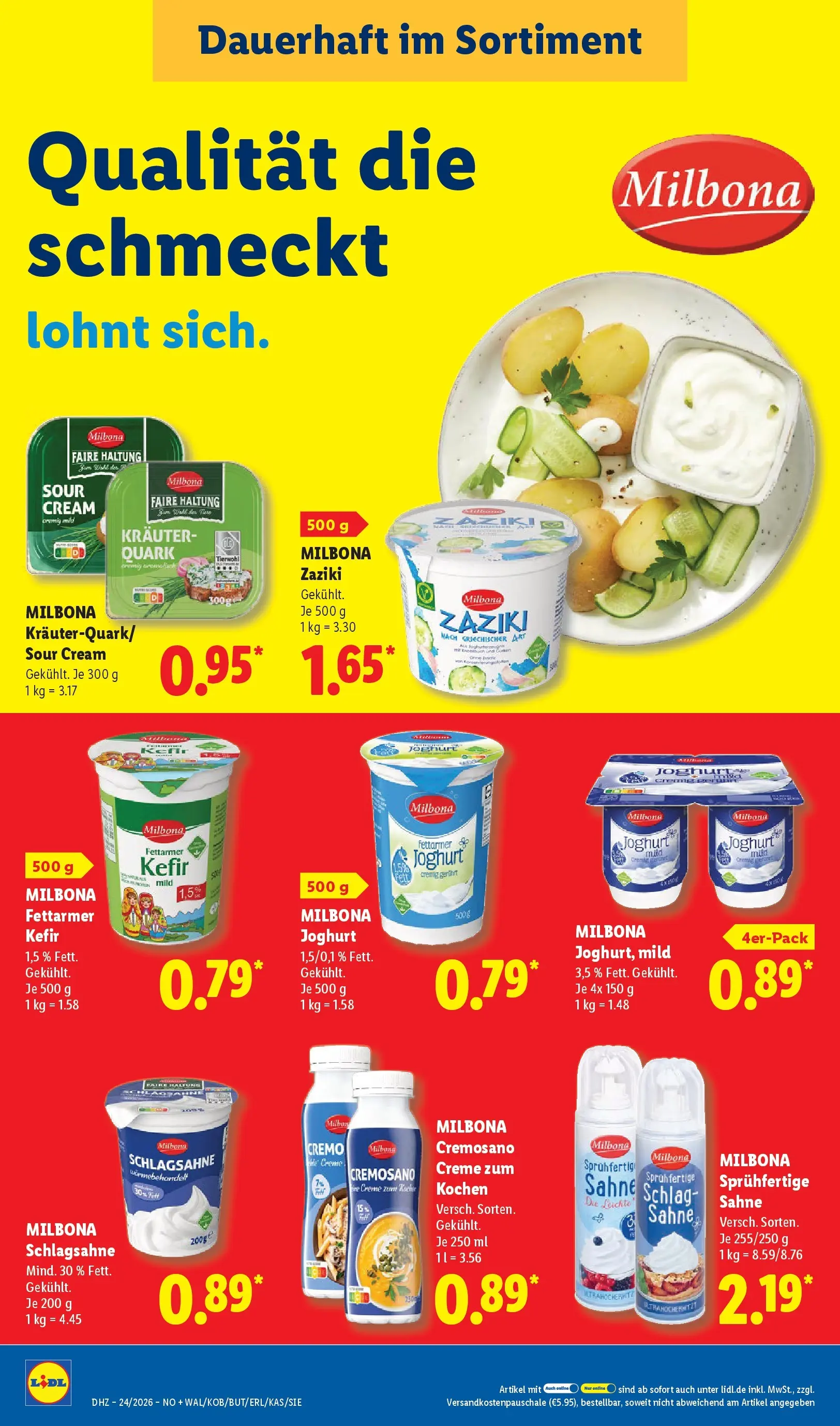 Lidl Prospekt Weikersheim (ab 07.06.2026) » Angebote online | Seite: 26 | Produkte: Quark, Joghurt, Creme, Sahne Lidl Prospekt Weikersheim (ab 07.06.2026) zum Blättern » Angebote | Seite: 26 | Produkte: Quark, Joghurt, Creme, Sahne