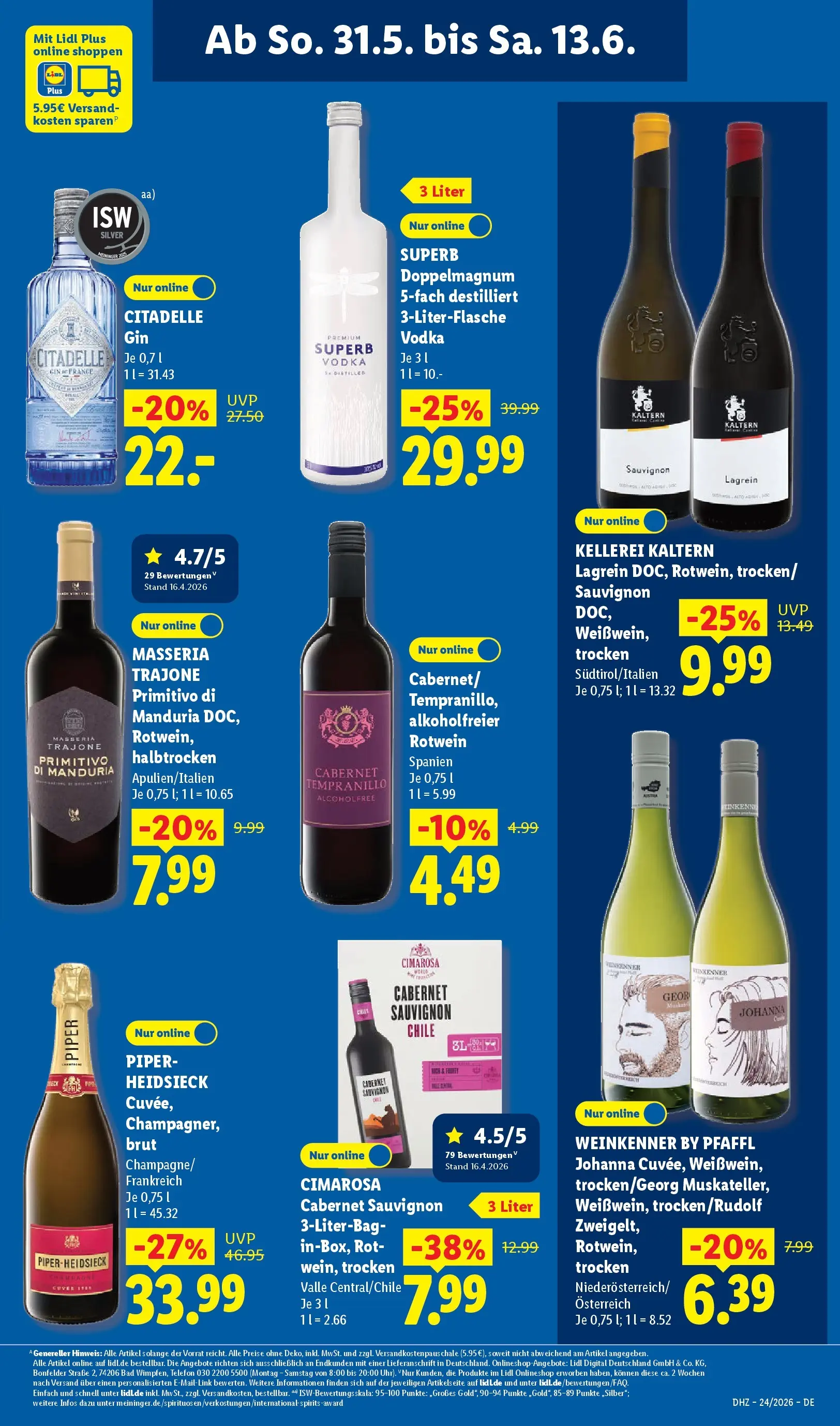 Lidl Prospekt Weikersheim (ab 07.06.2026) » Angebote online | Seite: 33 | Produkte: Rotwein, Bad, Vodka, Telefon Lidl Prospekt Weikersheim (ab 07.06.2026) zum Blättern » Angebote | Seite: 33 | Produkte: Rotwein, Bad, Vodka, Telefon