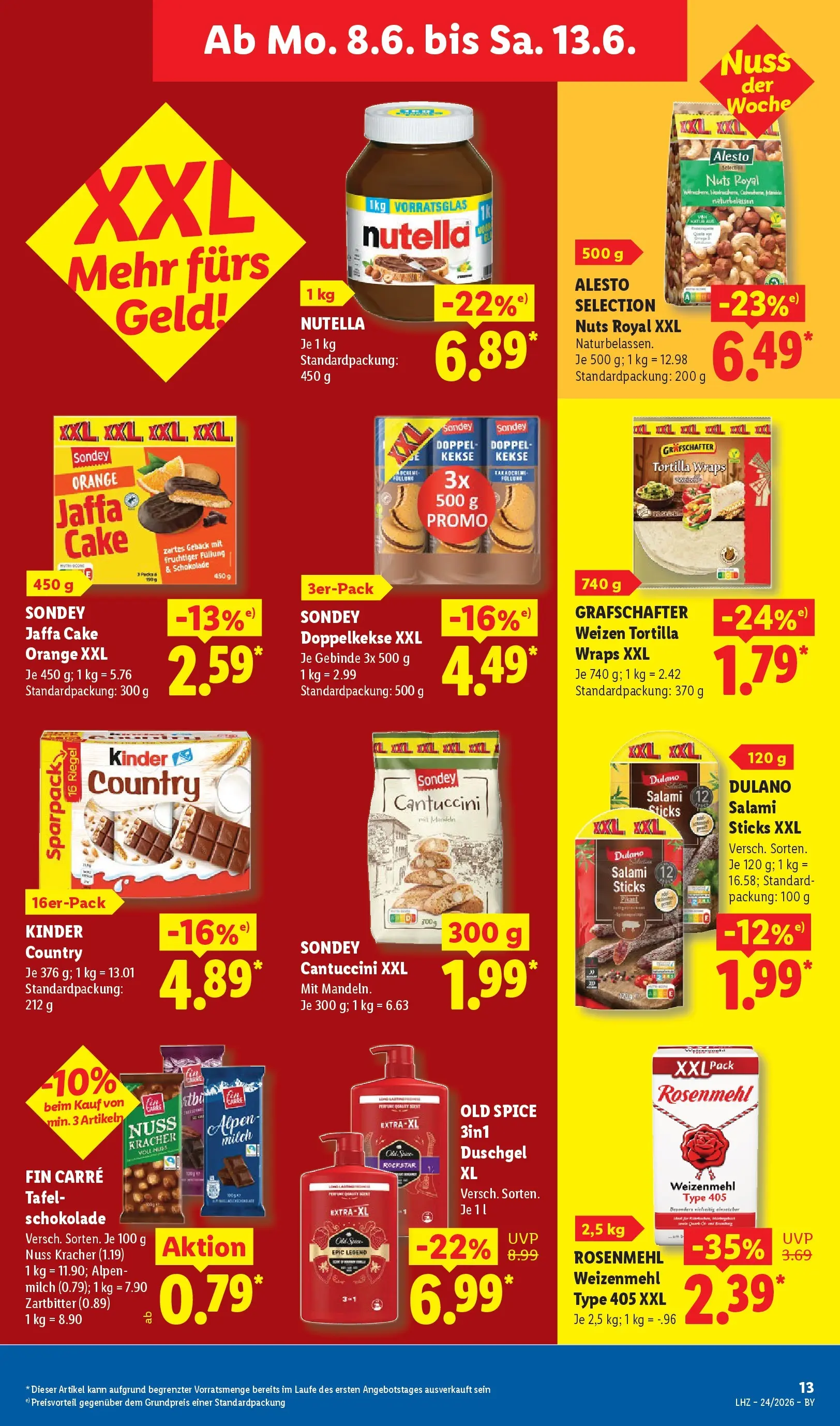 Lidl Prospekt Hof-innenstadt (ab 07.06.2026) » Angebote online | Seite: 17 | Produkte: Schokolade, Rockstar, Weizenmehl, Nutella Lidl Prospekt Hof-innenstadt (ab 07.06.2026) zum Blättern » Angebote | Seite: 17 | Produkte: Schokolade, Rockstar, Weizenmehl, Nutella