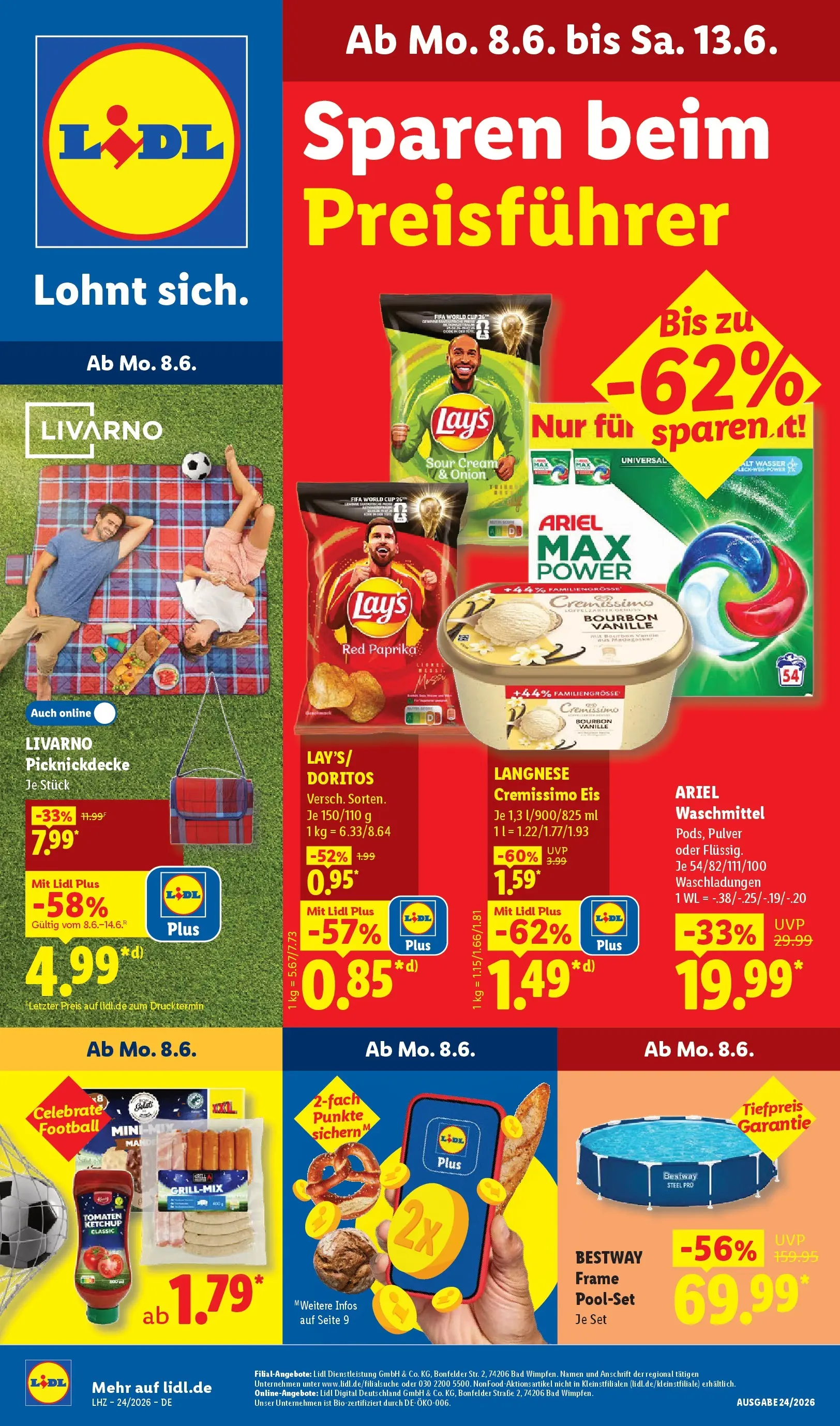 Lidl Prospekt Hagen (ab 07.06.2026) » Angebote online | Seite: 1 | Produkte: Langnese, Bad, Football, Bourbon Lidl Prospekt Hagen (ab 07.06.2026) zum Blättern » Angebote | Seite: 1 | Produkte: Langnese, Bad, Football, Bourbon