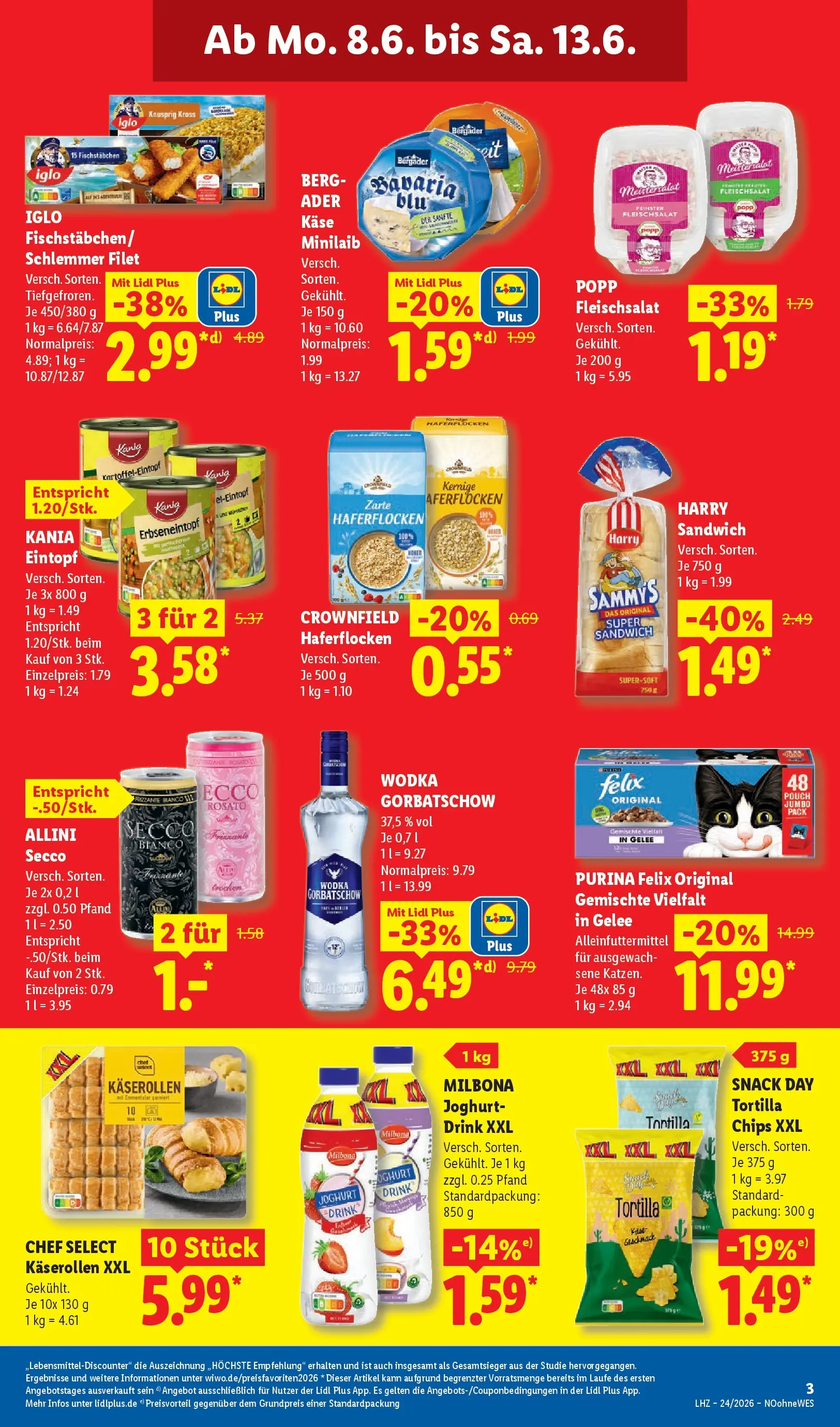 Lidl Prospekt Emlichheim (ab 07.06.2026) » Angebote online | Seite: 7 | Produkte: Joghurt, Iglo, Wodka gorbatschow, Wodka Lidl Prospekt Emlichheim (ab 07.06.2026) zum Blättern » Angebote | Seite: 7 | Produkte: Joghurt, Iglo, Wodka gorbatschow, Wodka