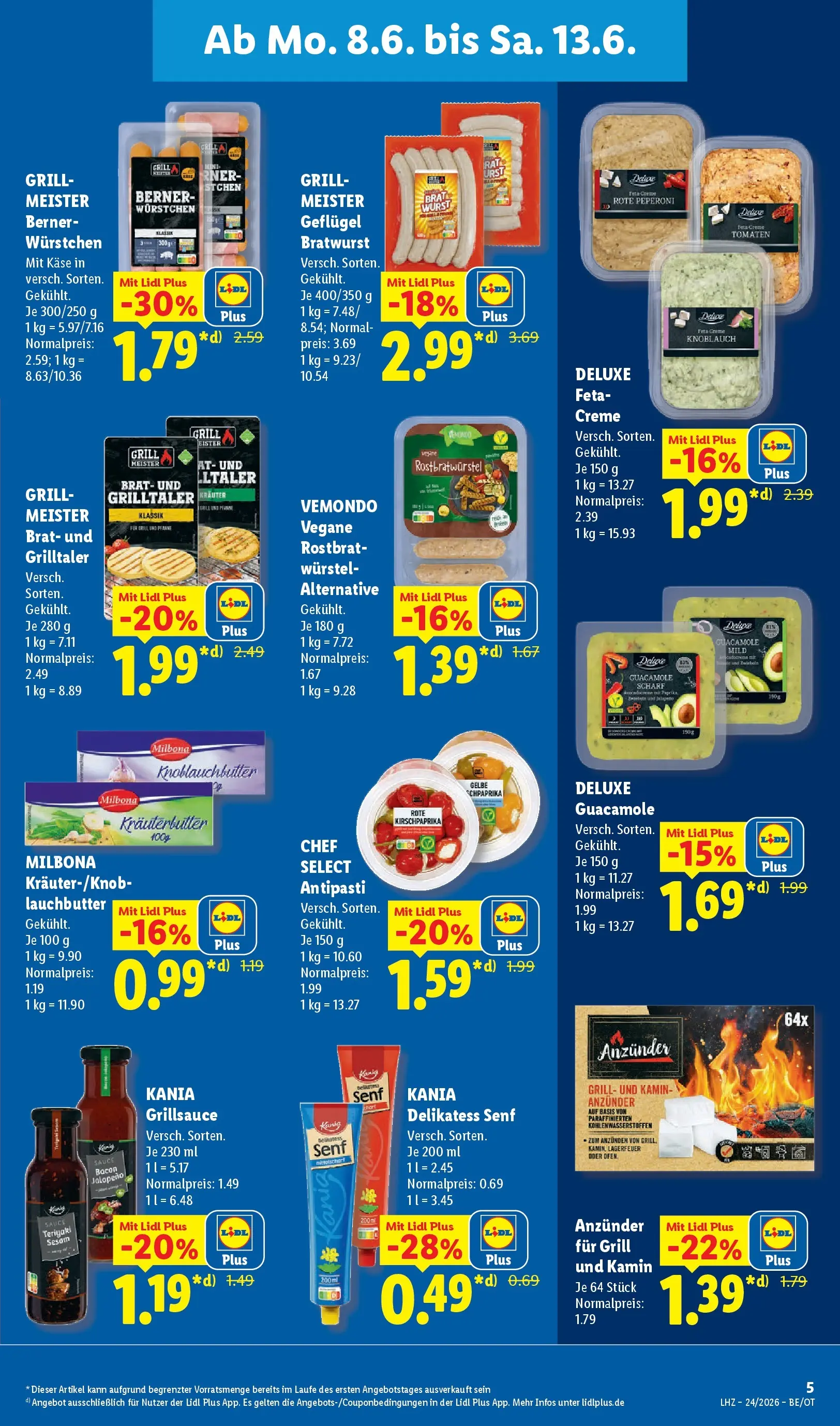 Lidl Prospekt Senftenberg (ab 07.06.2026) » Angebote online | Seite: 9 | Produkte: Grill, Käse, Bratwurst, Kräuterbutter Lidl Prospekt Senftenberg (ab 07.06.2026) zum Blättern » Angebote | Seite: 9 | Produkte: Grill, Käse, Bratwurst, Kräuterbutter