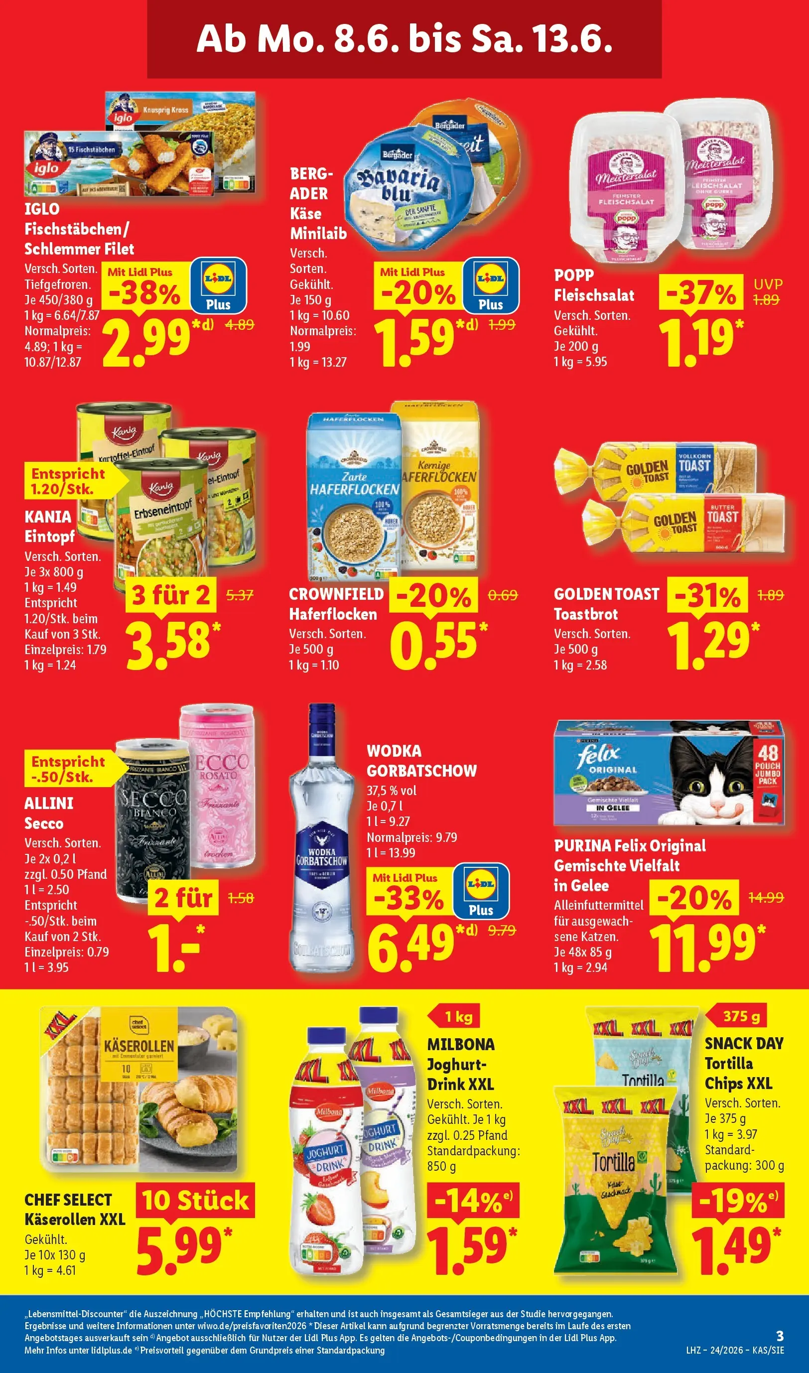 Lidl Prospekt Einbeck (ab 08.06.2026) » Angebote online | Seite: 7 | Produkte: Butter, Joghurt, Chips, Wodka Lidl Prospekt Einbeck (ab 08.06.2026) zum Blättern » Angebote | Seite: 7 | Produkte: Butter, Joghurt, Chips, Wodka