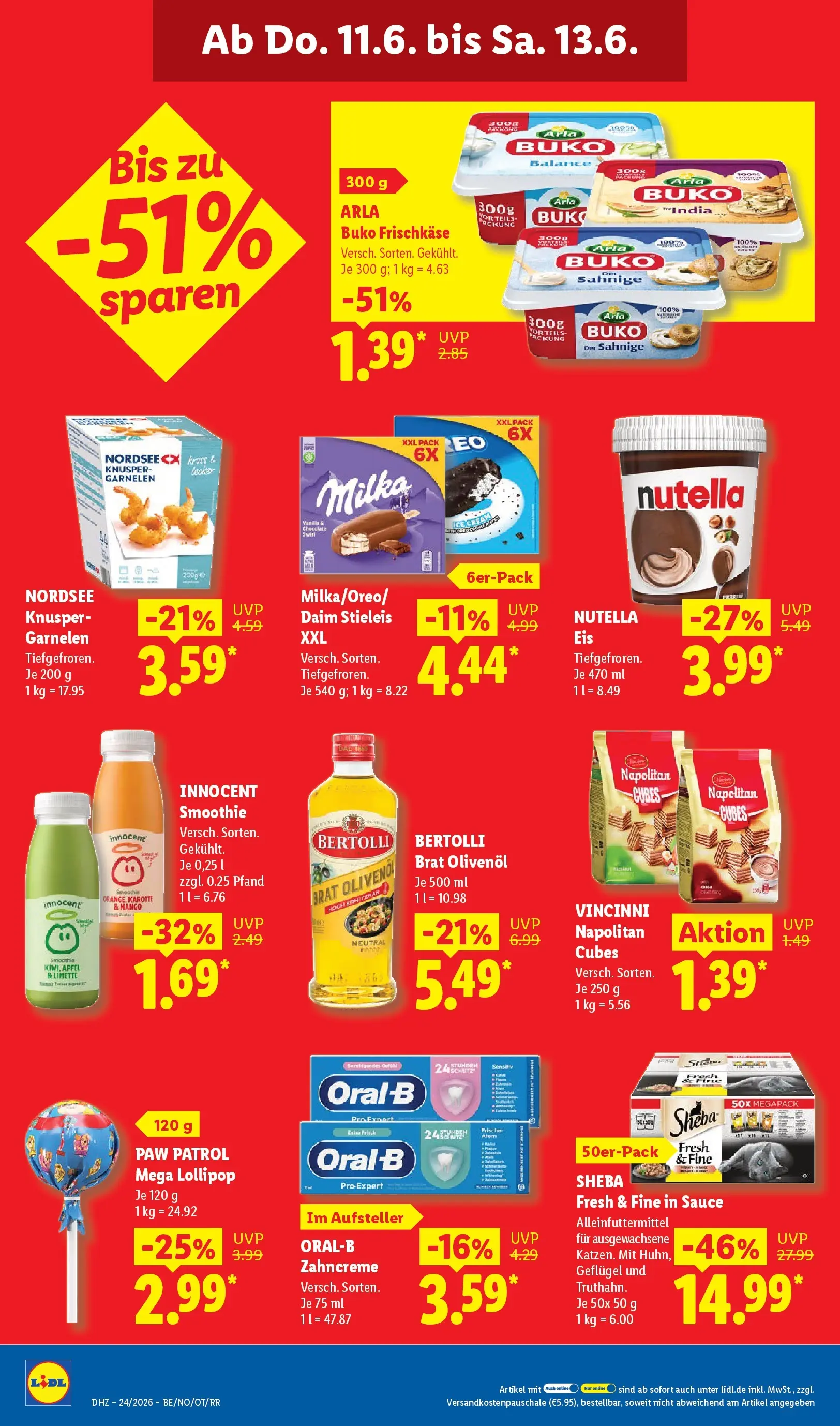 Lidl Prospekt Hagen (ab 07.06.2026) » Angebote online | Seite: 76 | Produkte: Sheba, Olivenol, Arla buko, Karotte Lidl Prospekt Hagen (ab 07.06.2026) zum Blättern » Angebote | Seite: 76 | Produkte: Sheba, Olivenol, Arla buko, Karotte