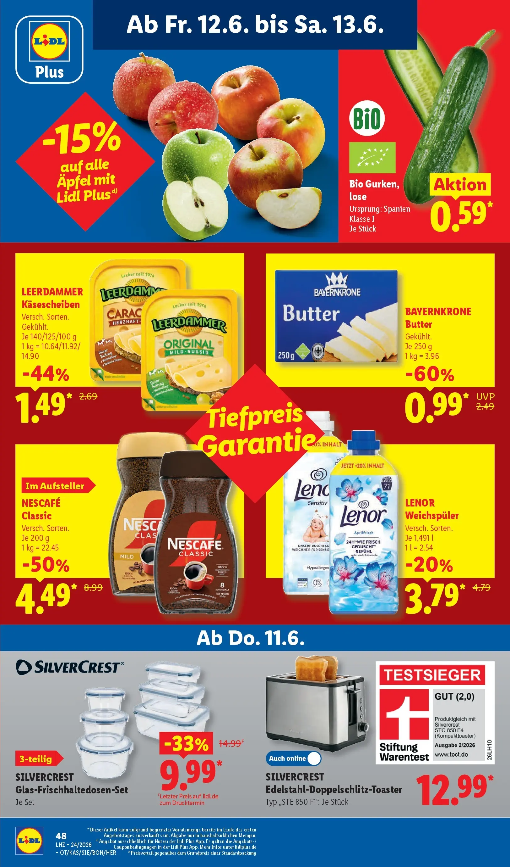Lidl Prospekt Hagen (ab 07.06.2026) » Angebote online | Seite: 77 | Produkte: Nescafe, Butter, Äpfel, Leerdammer Lidl Prospekt Hagen (ab 07.06.2026) zum Blättern » Angebote | Seite: 77 | Produkte: Nescafe, Butter, Äpfel, Leerdammer