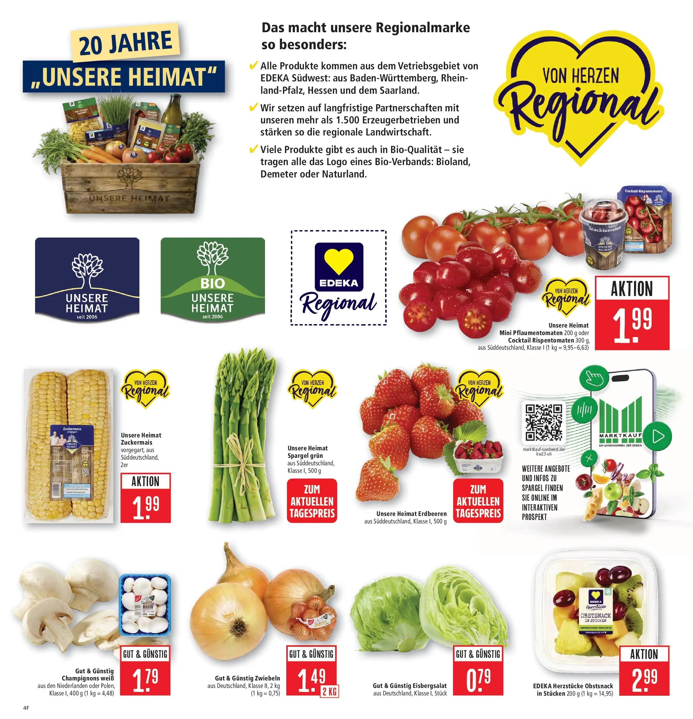 Marktkauf Prospekt Weil Am Rhein (ab 01.06.2026) » Angebote online | Seite: 6 | Produkte: Eisbergsalat, Champignons, Zwiebeln, Erdbeeren