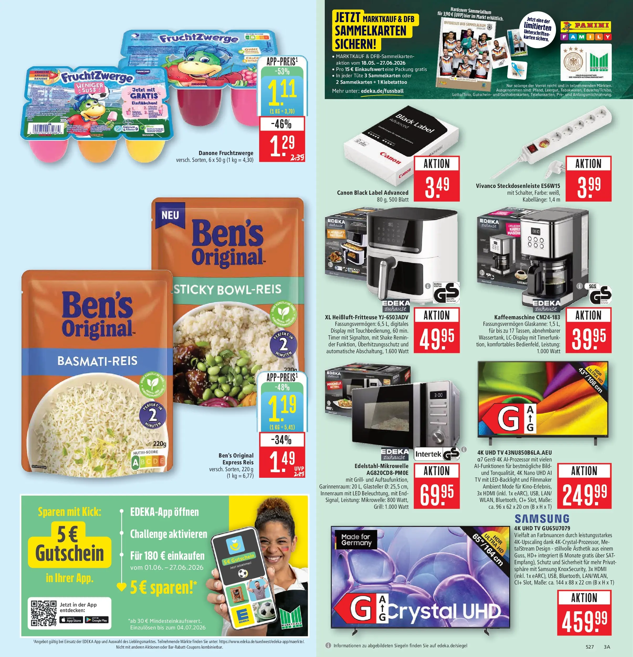 Marktkauf Prospekt Aschaffenburg (ab 01.06.2026) » Angebote online | Seite: 5 | Produkte: Mikrowelle, Kaffeemaschine, Basmatireis, Kaffee