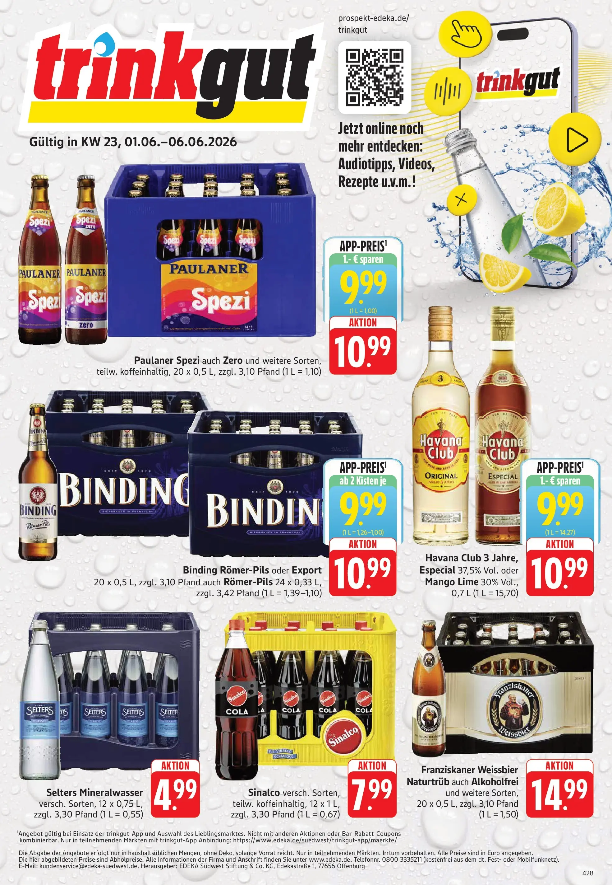 Trinkgut Prospekt Offenbach (ab 01.06.2026) » Angebote online | Seite: 1 | Produkte: Havana club, Franziskaner, Cola, Mango