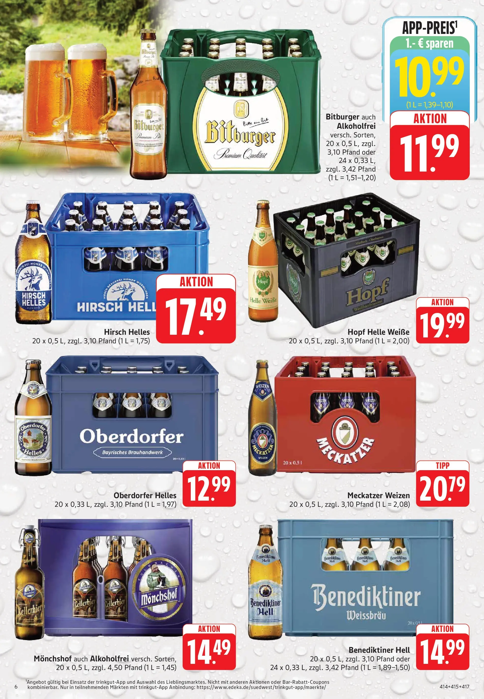 Trinkgut Prospekt Pforzheim (ab 01.06.2026) » Angebote online | Seite: 6 | Produkte: Bitburger, Monchshof, Benediktiner hell