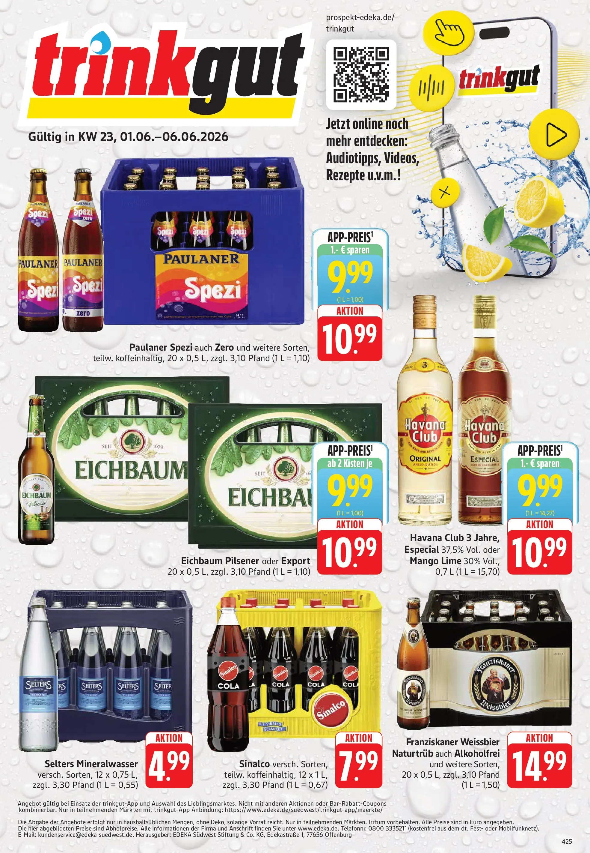 Trinkgut Prospekt St. Leon-Rot (ab 01.06.2026) » Angebote online | Seite: 1 | Produkte: Havana club, Franziskaner, Weißbier, Mango