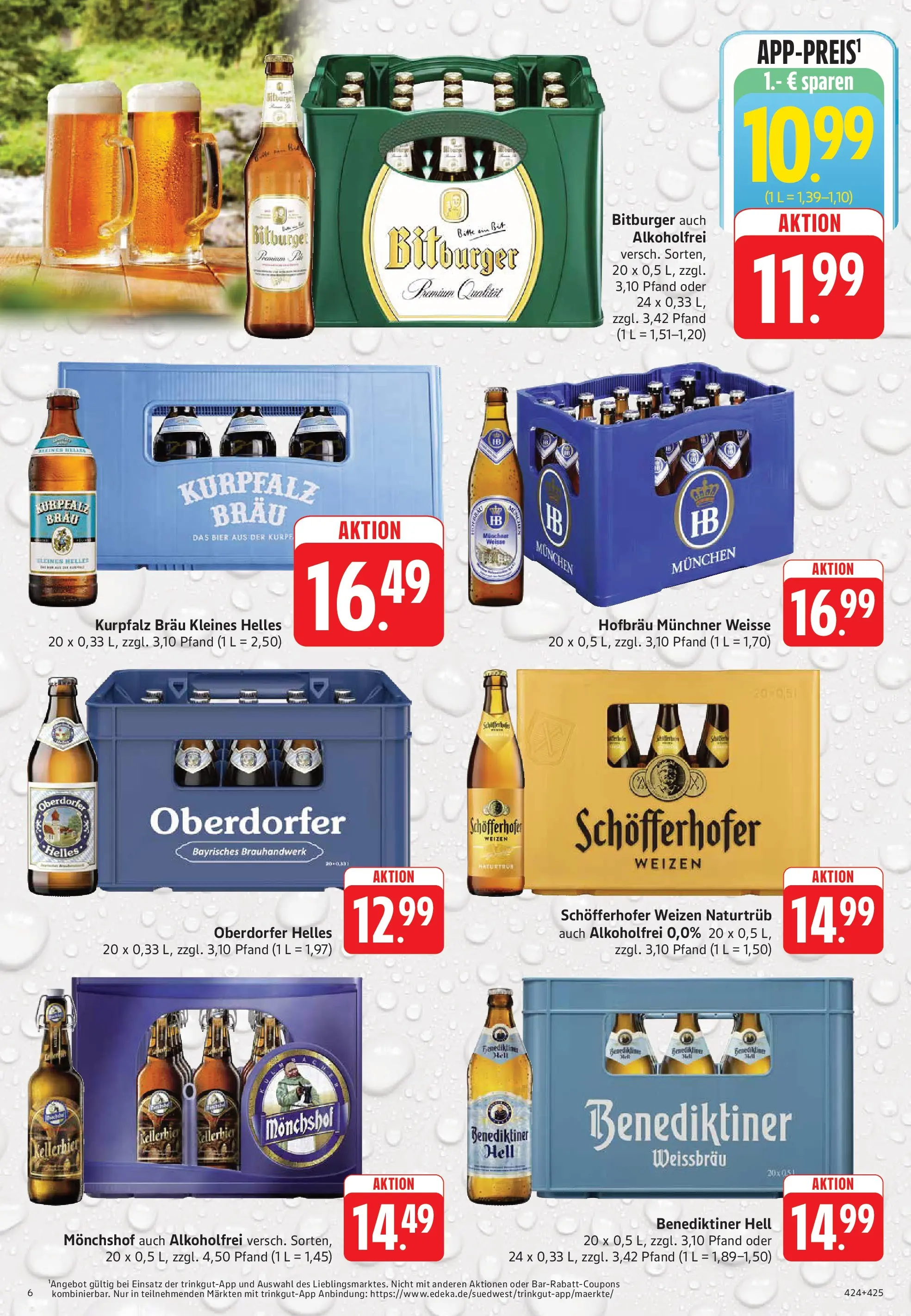 Trinkgut Prospekt Worms (ab 01.06.2026) » Angebote online | Seite: 6 | Produkte: Bitburger, Monchshof, Bier, Benediktiner hell