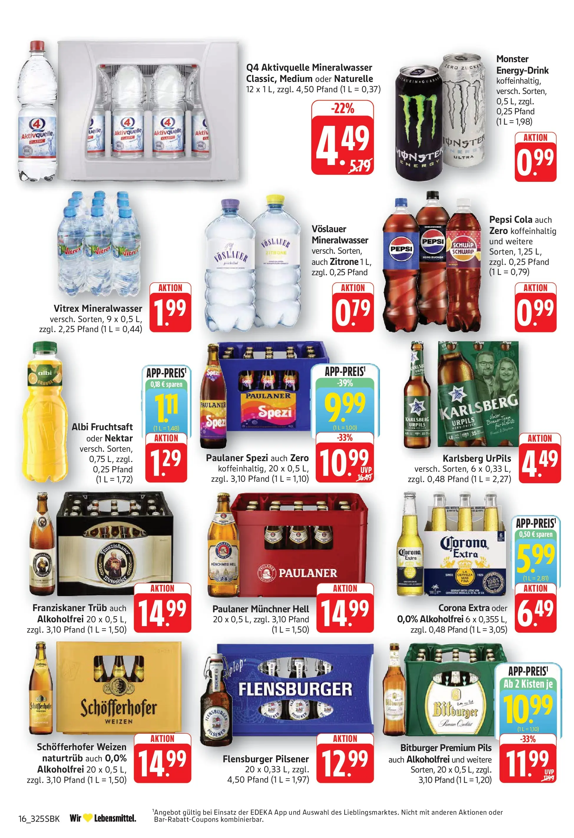 Edeka prospekt Walldorf (ab 01.06.2026) » Angebote Online | Seite: 16 | Produkte: Bitburger, Pils, Flensburger, Fruchtsaft