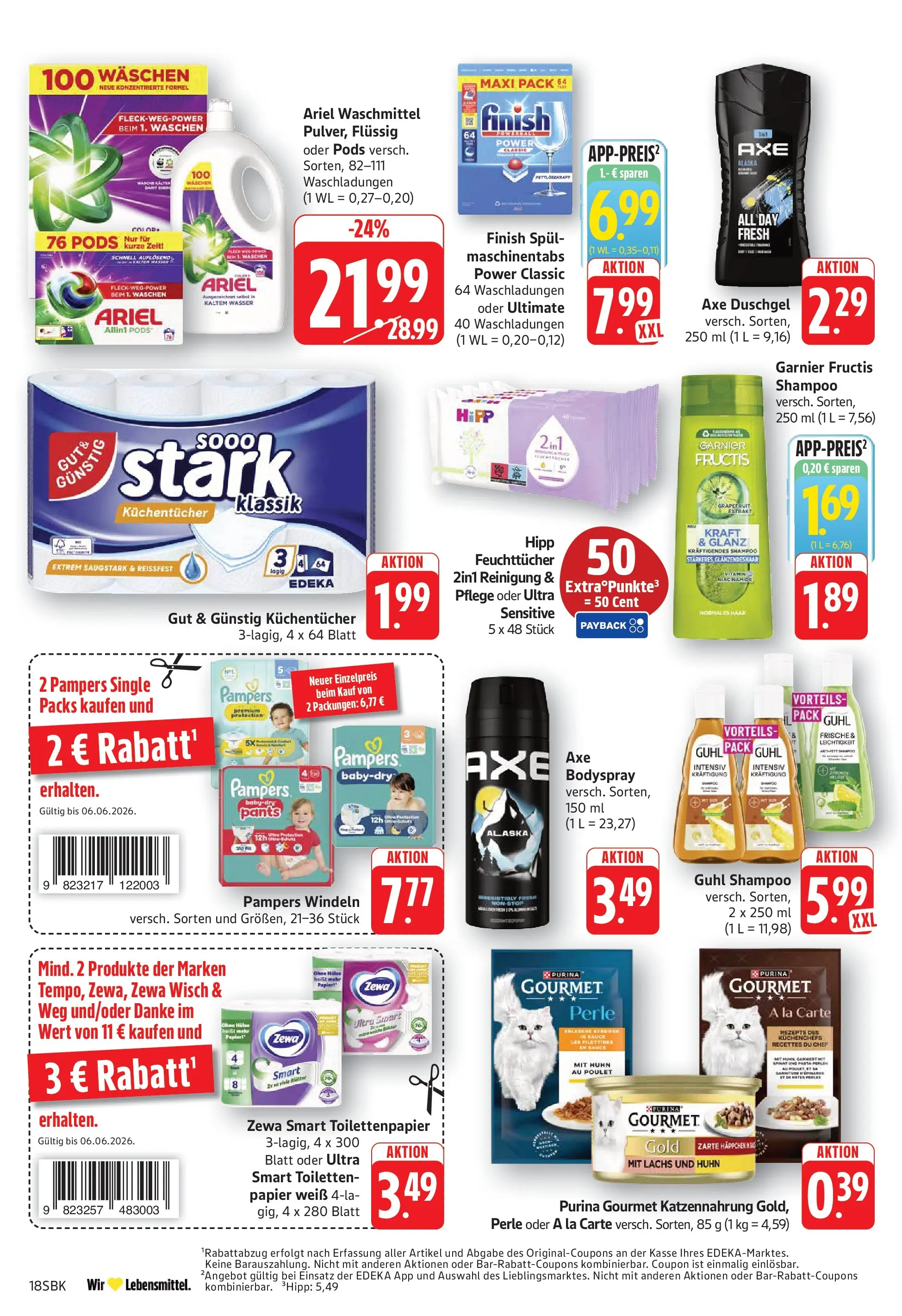 Edeka Prospekt Bad Bergzabern (ab 01.06.2026) » Angebote Online | Seite: 18 | Produkte: Ariel, Pampers, Lachs, Toilettenpapier